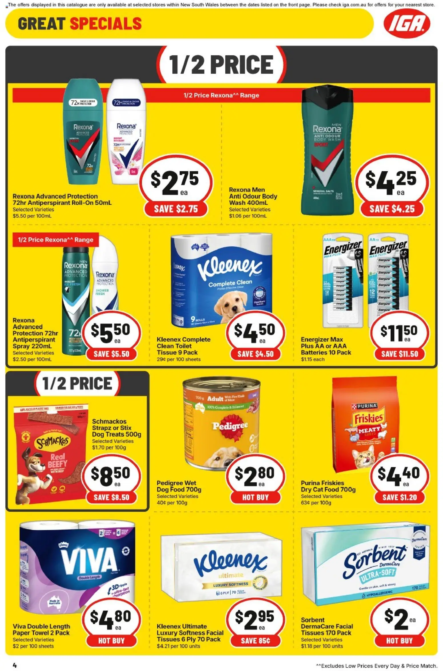IGA catalogue - valid from 30/09/2026 | Page: 4 | Products: Food, Toilet, Antiperspirant, Batteries
