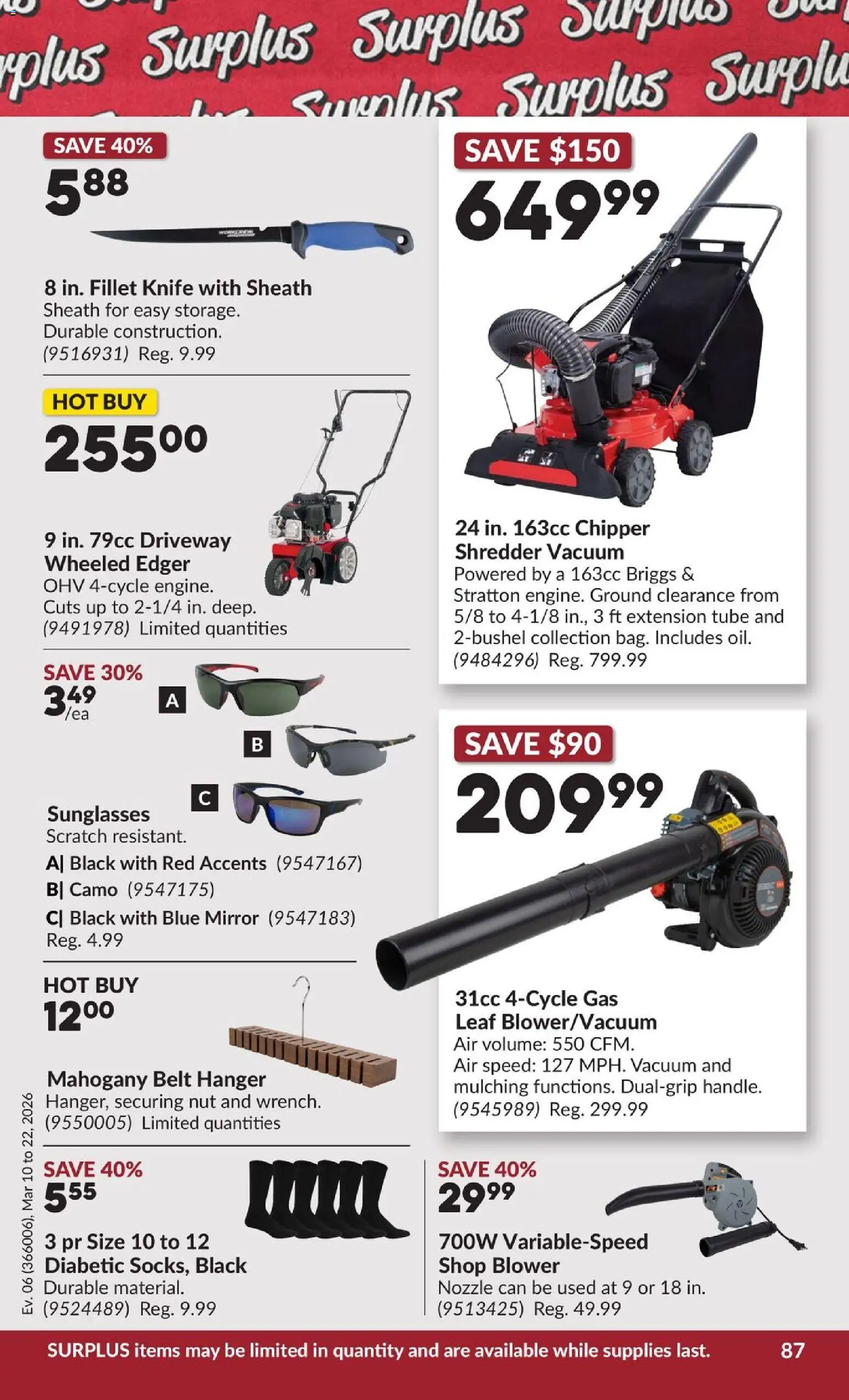 Princess Auto flyer valid from 10.03.2026 | Page: 92 | Products: Belt, Shredder, Mirror