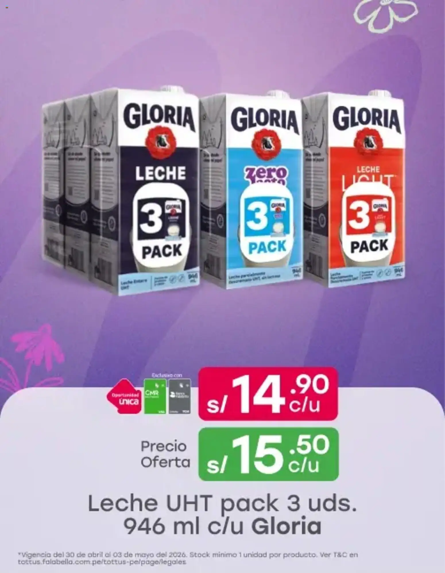 Catálogo Tottus válido desde 30.04.2026 | Página: 4 | Productos: Leche