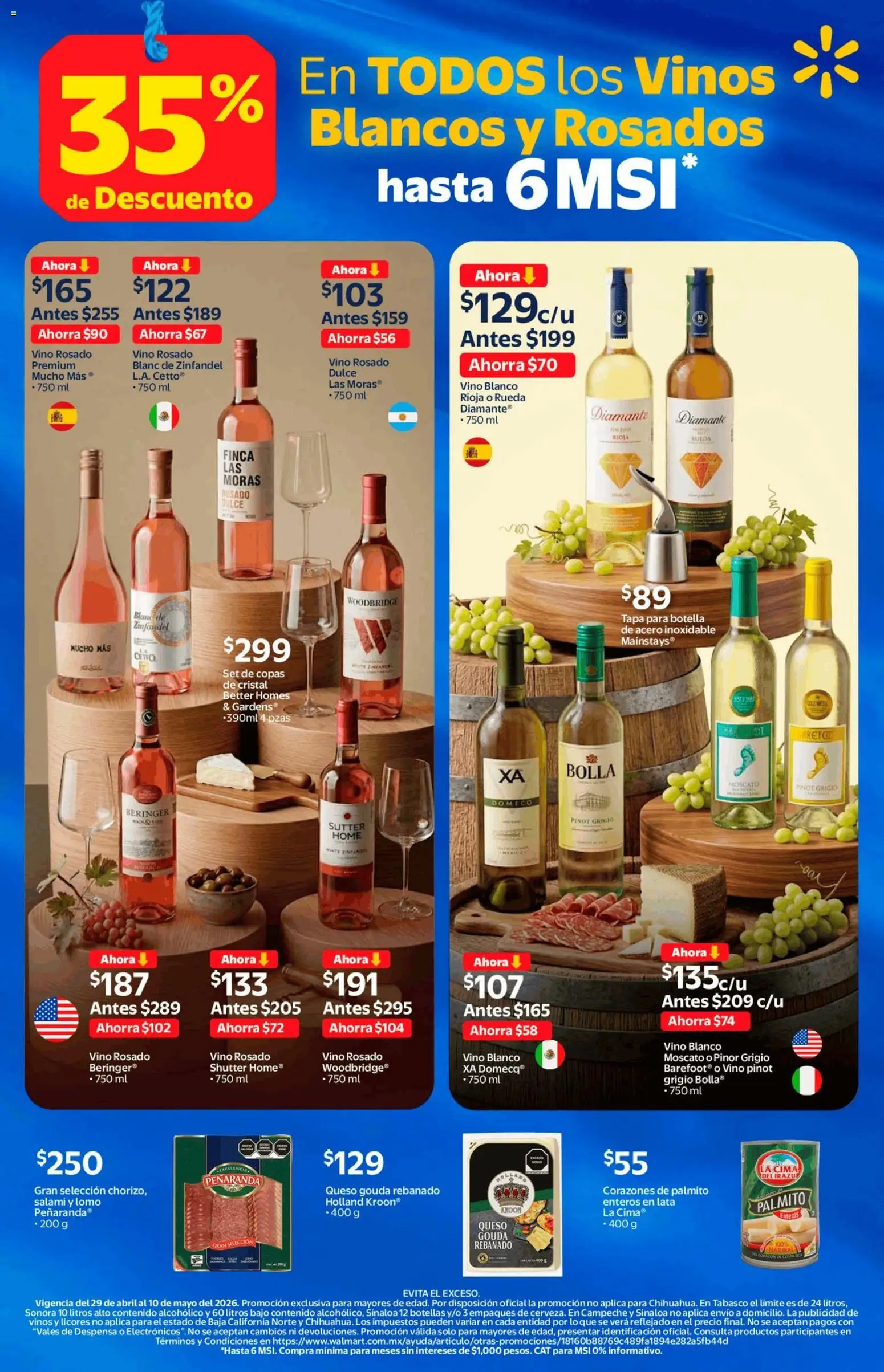 Nuevas ofertas de Walmart válidas en toda la República Mexicana desde el 29.04.2026. ¡Encuentra las mejores ofertas en Walmart folleto Vinos y licores con 35% de descuento! | Página: 14