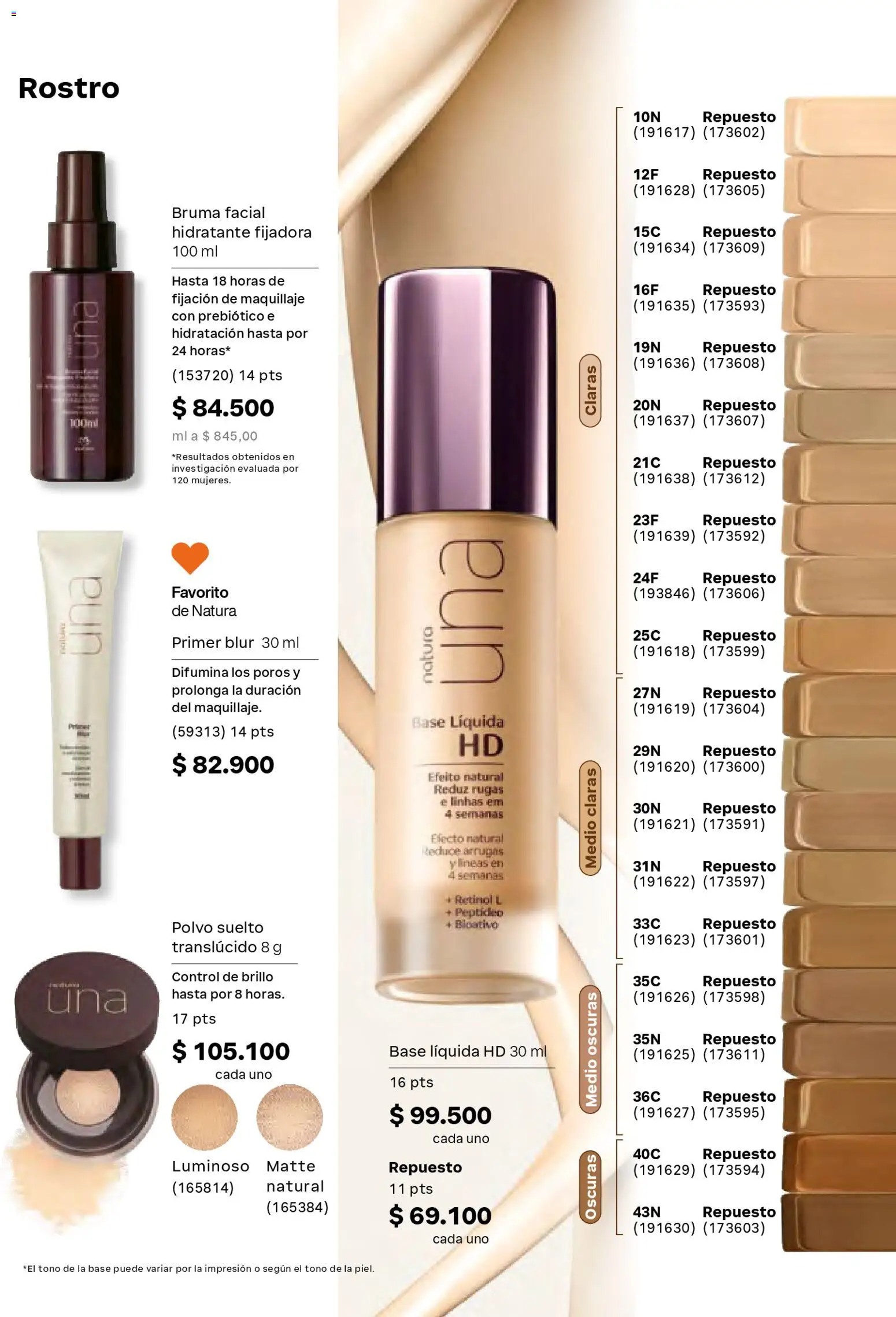 Natura revista - valida desde el 08.04.2026 | Página: 91 | Productos: Brillo, Maquillaje, Polvo