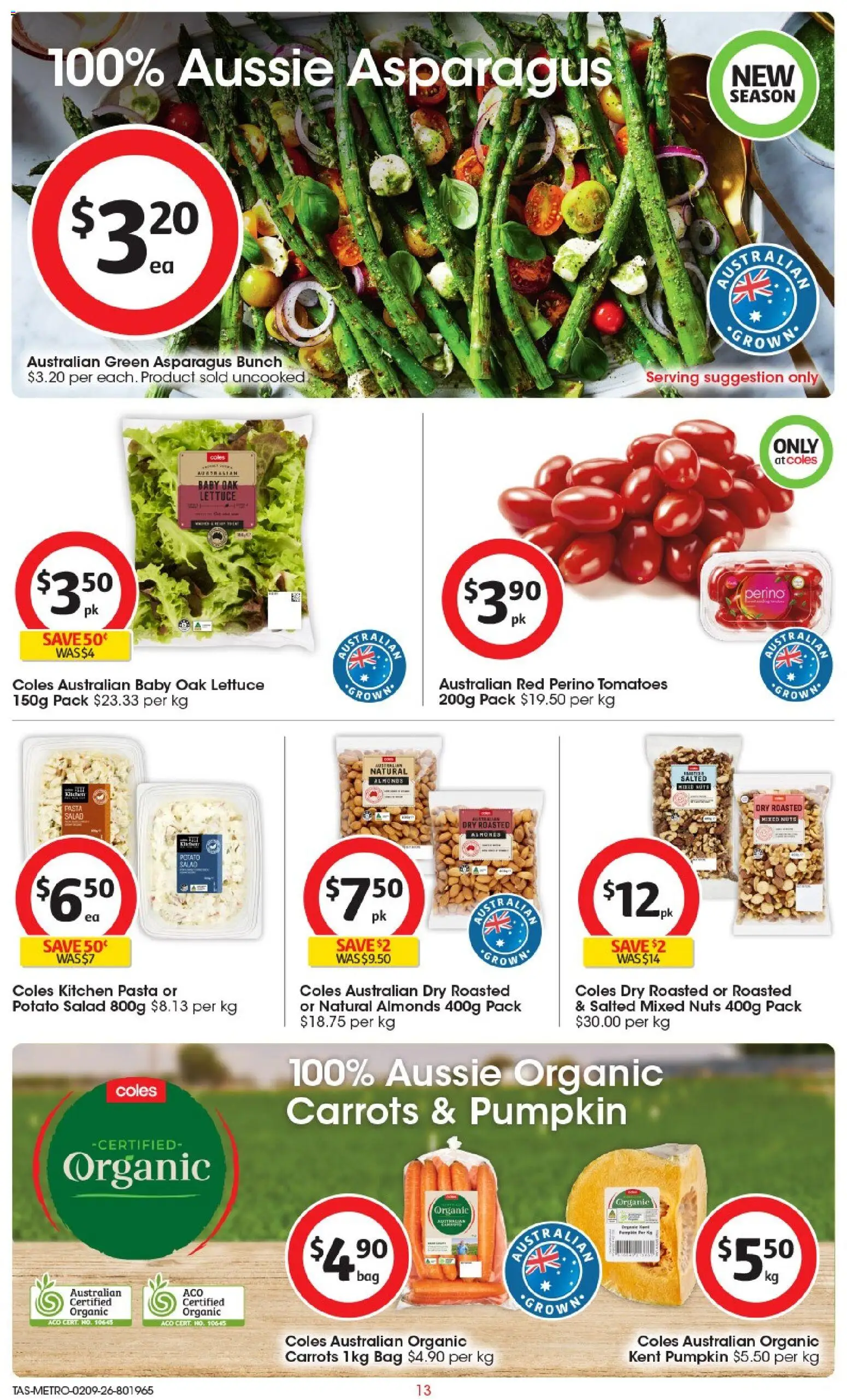 Coles catalogue - valid from 02/09/2026 | Page: 14 | Products: Tomatoes, Pasta, Salad, Bag