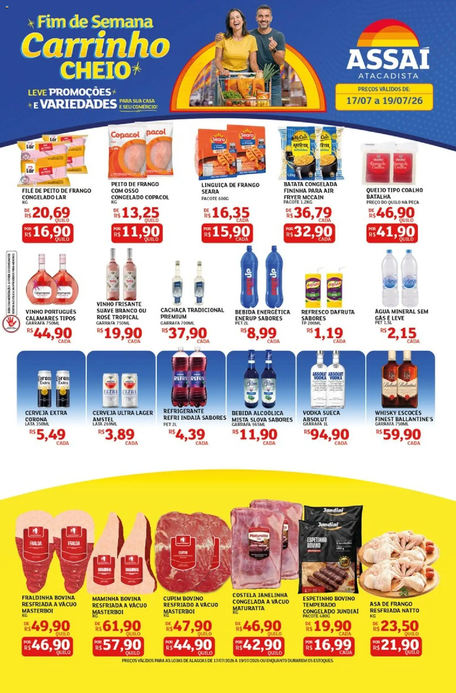 Assaí Atacadista Folheto - válido de 17/07/2026 | Página: 1 | Produtos: Whisky, Vodka, Bebida, Água mineral