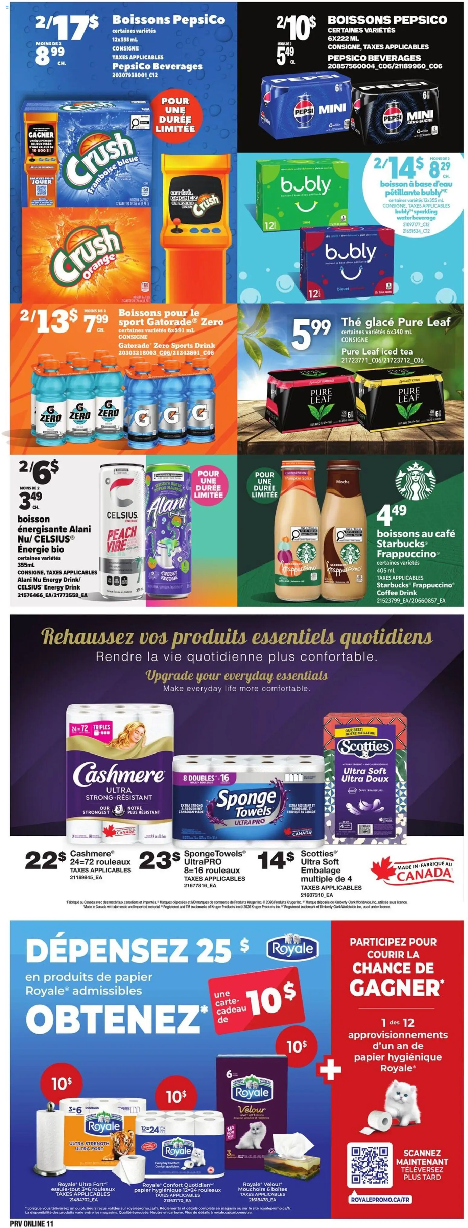 Provigo flyer valid from Aug 27, 2026 | Page: 13 | Products: Iced tea, Video, Water, Pepsi