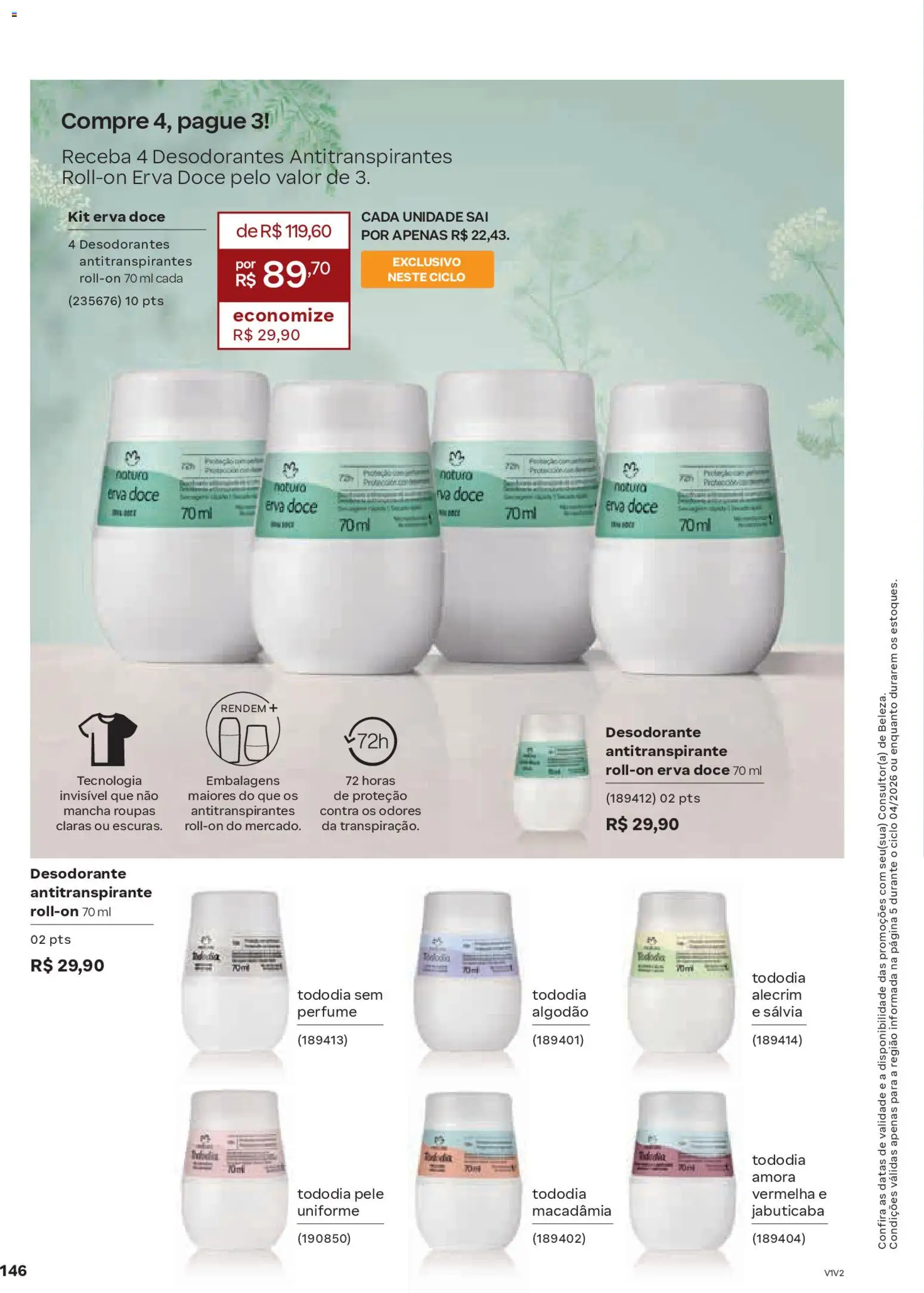 Natura Folheto - válido de 19.02.2026 | Página: 146 | Produtos: Macadâmia, Perfume, Desodorante, Algodão