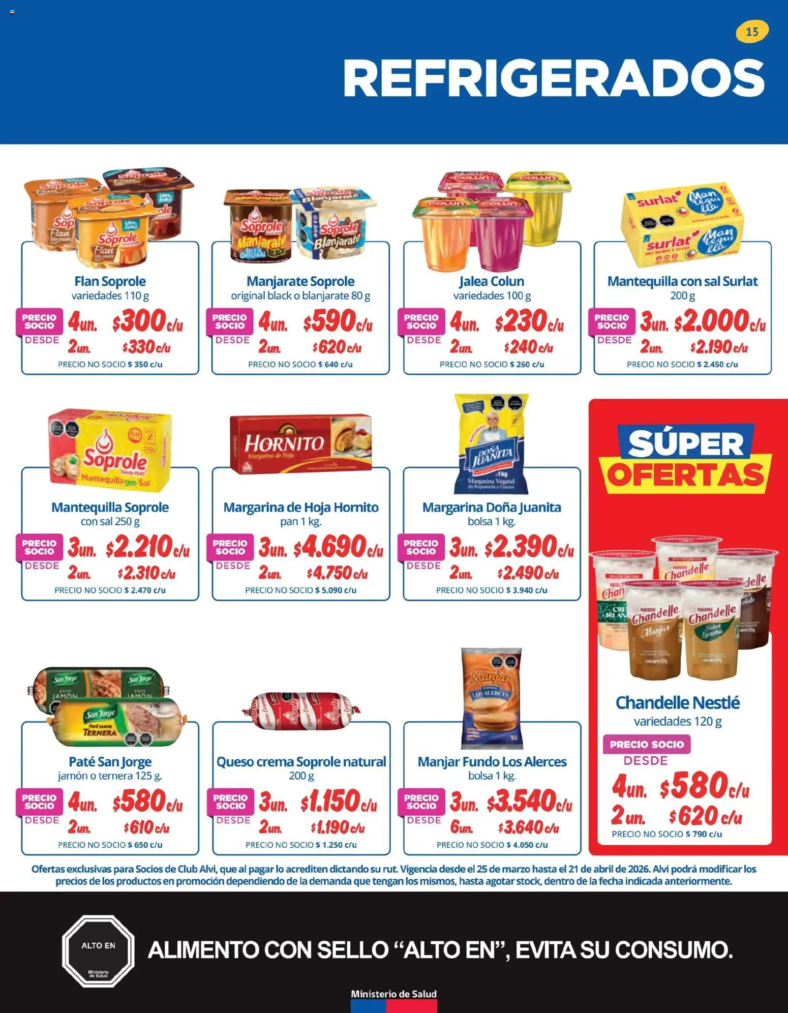 Alvi ofertas  │ válido desde el 25.03.2026 | Página: 15 | Productos: Bolsa, Margarina, Crema, Manjar