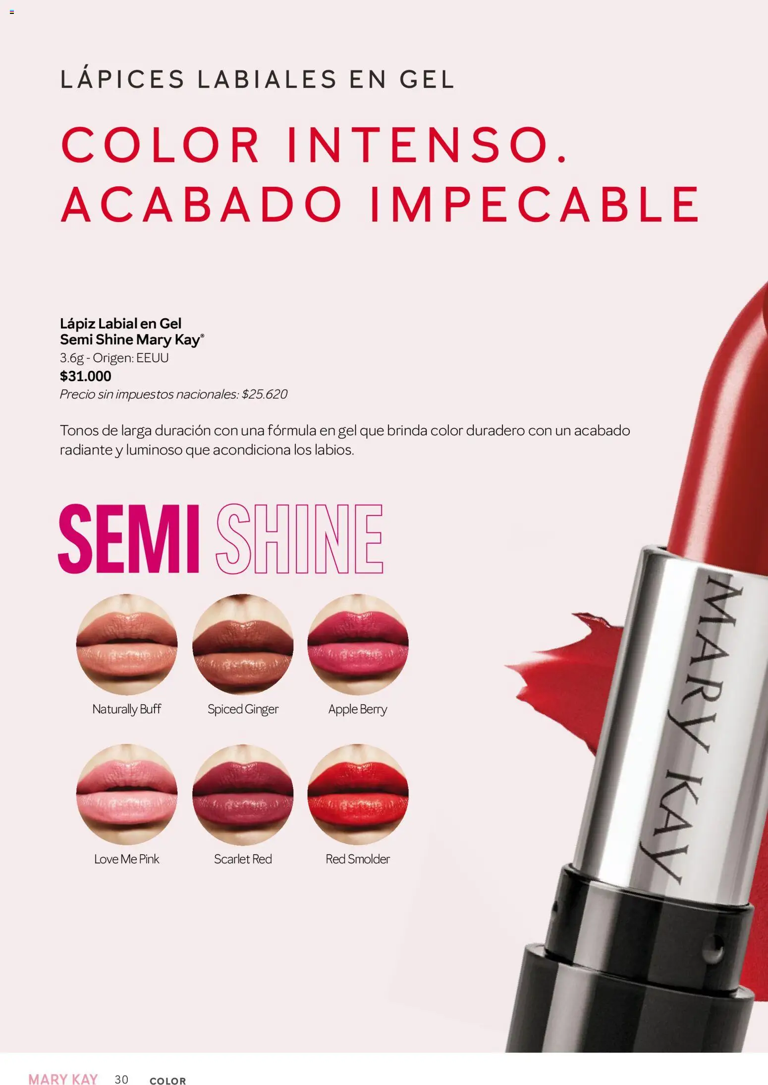 Mary Kay - Catálogo │ válido desde el 01/09/2026 | Página: 30 | Productos: Lápiz labial, Radiante