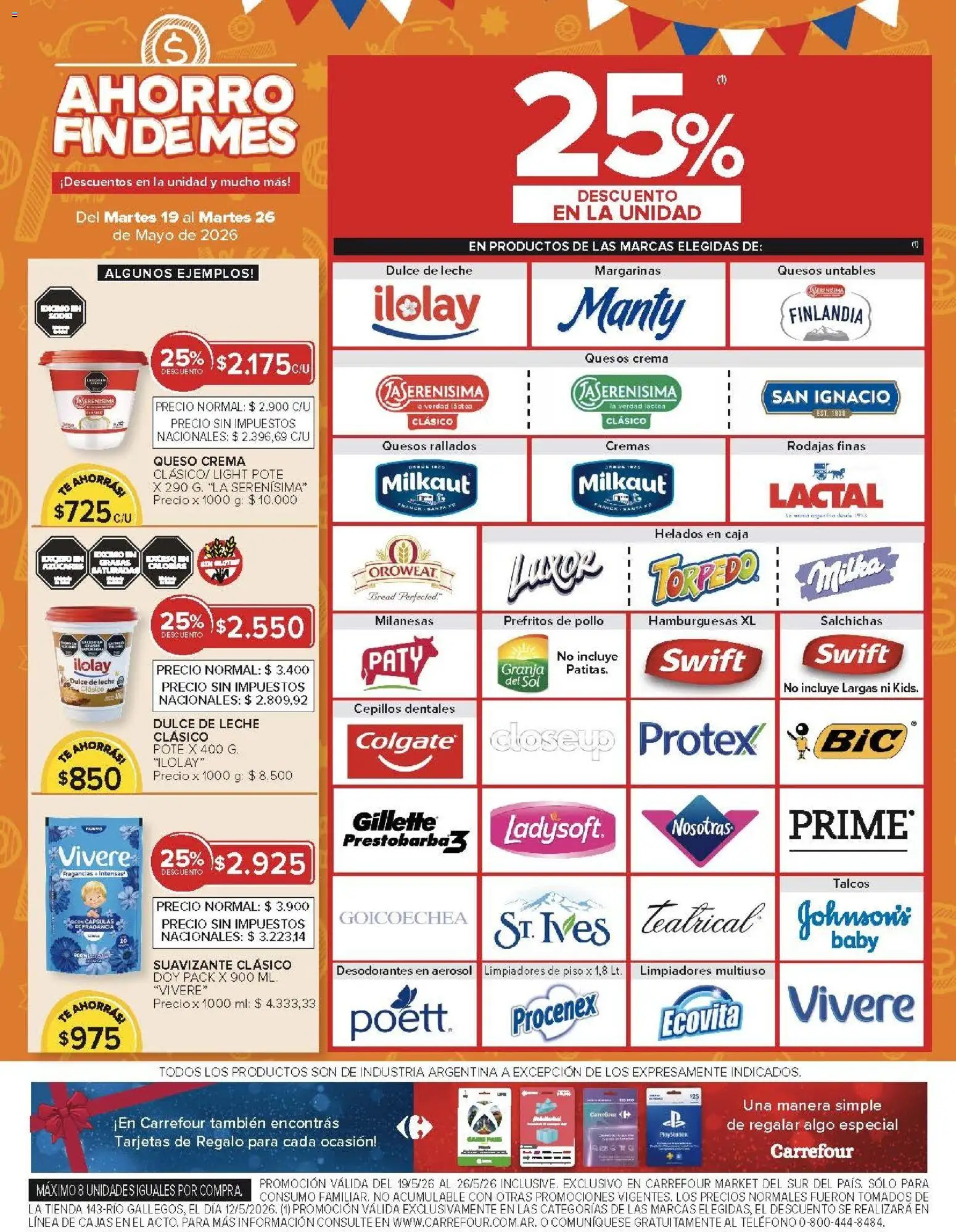 Carrefour Market - AHORRO FIN DE MES │ válido desde el 19.05.2026 | Página: 8 | Productos: Caja, Dulce de leche, Queso, Té