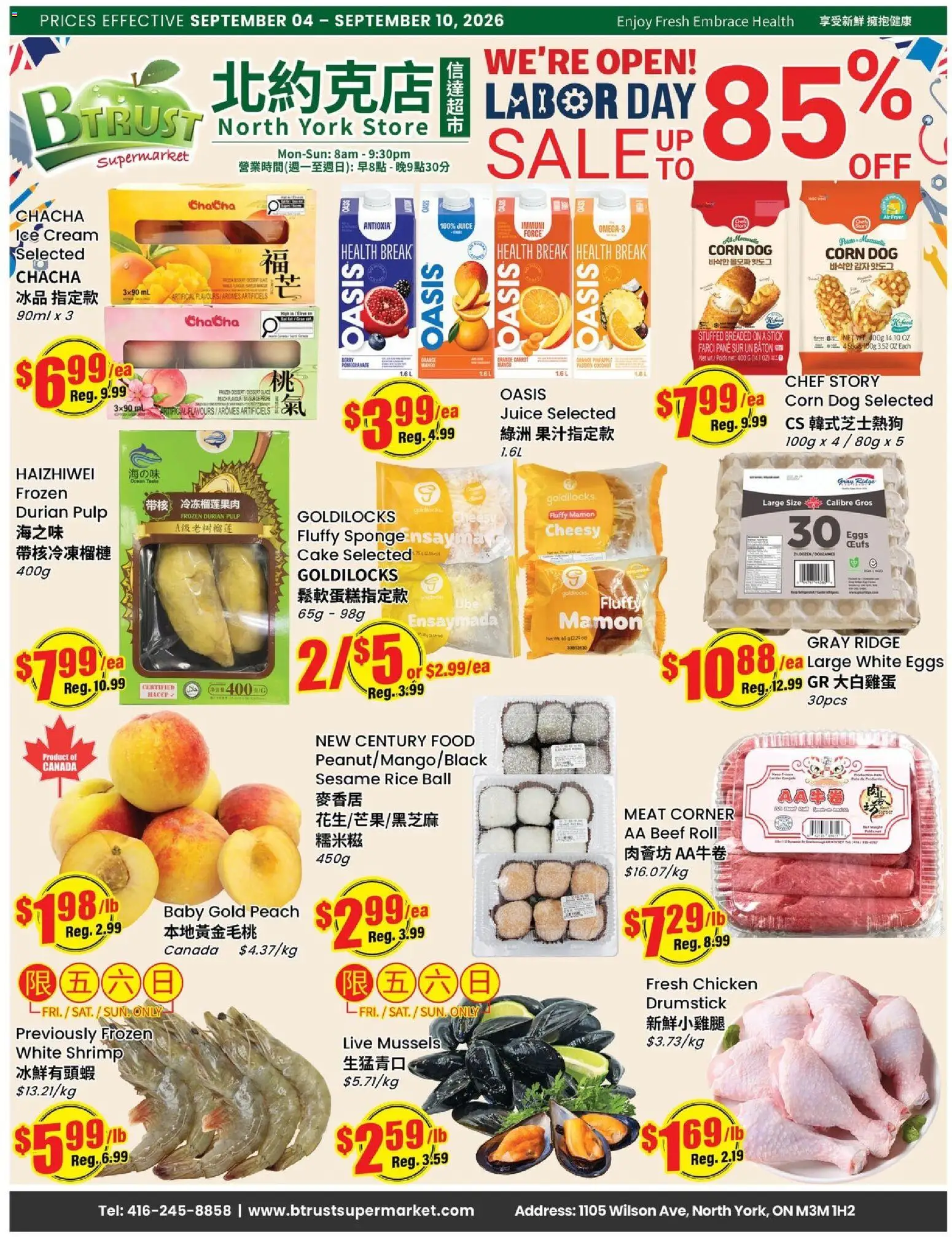 Btrust Supermarket flyer valid from Sep 4, 2026 | Page: 1 | Products: Coconut, Carrot, Ridge, Eggs