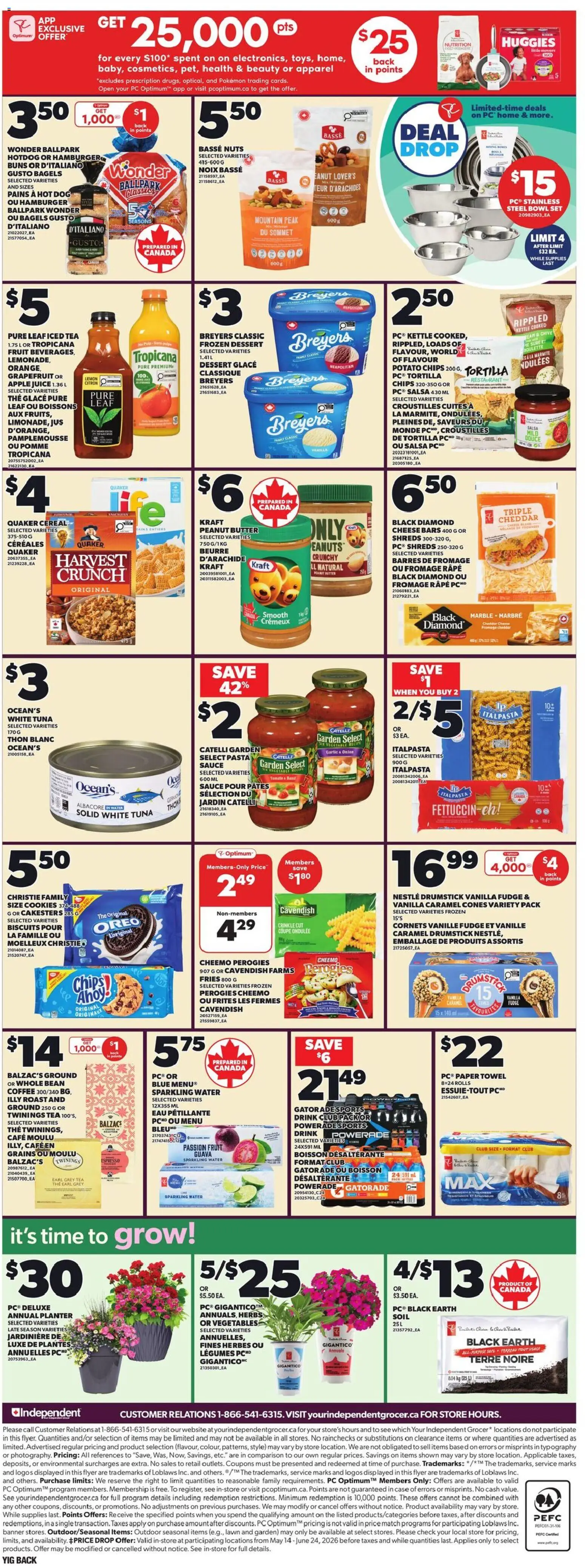Independent Grocer flyer valid from 11.06.2026 | Page: 3 | Products: Case, Cheese, Coffee, Juice