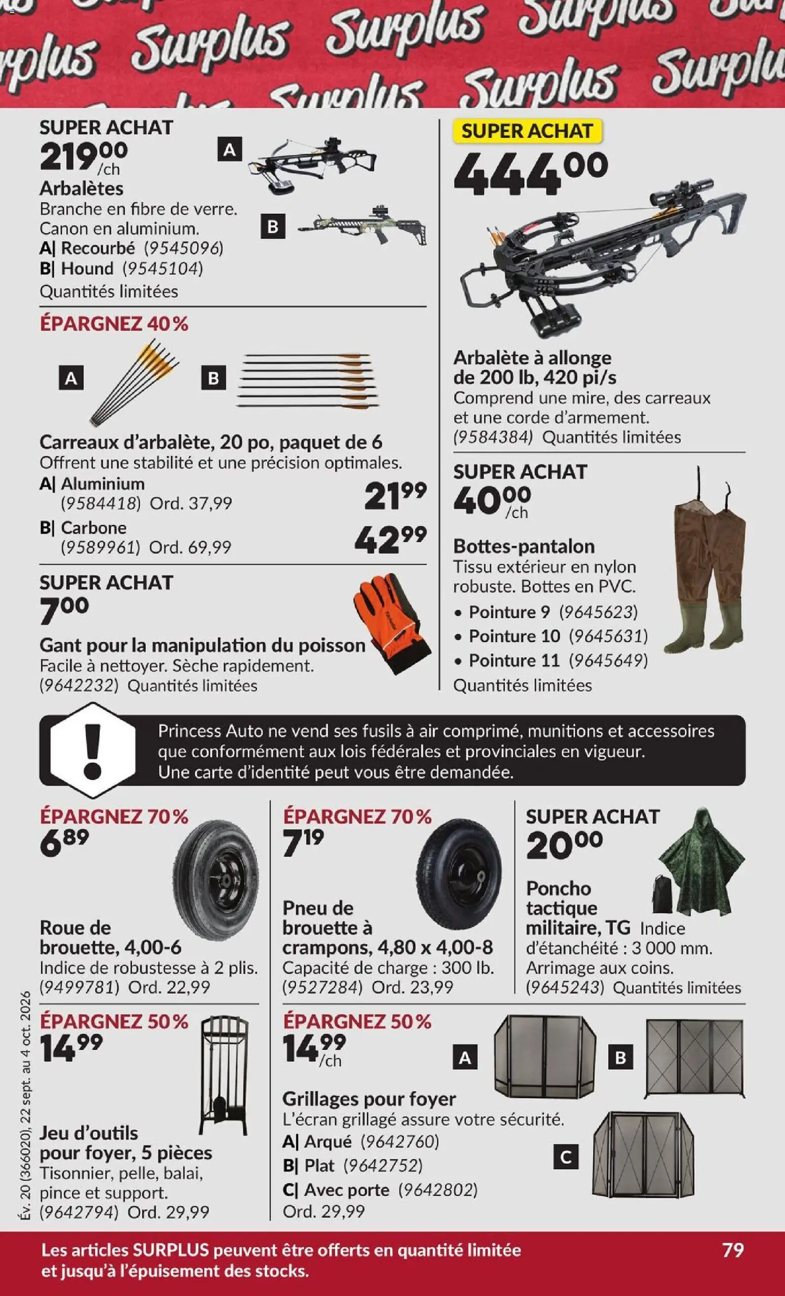 Princess Auto flyer valid from Sep 22, 2026 | Page: 84 | Products: Poncho
