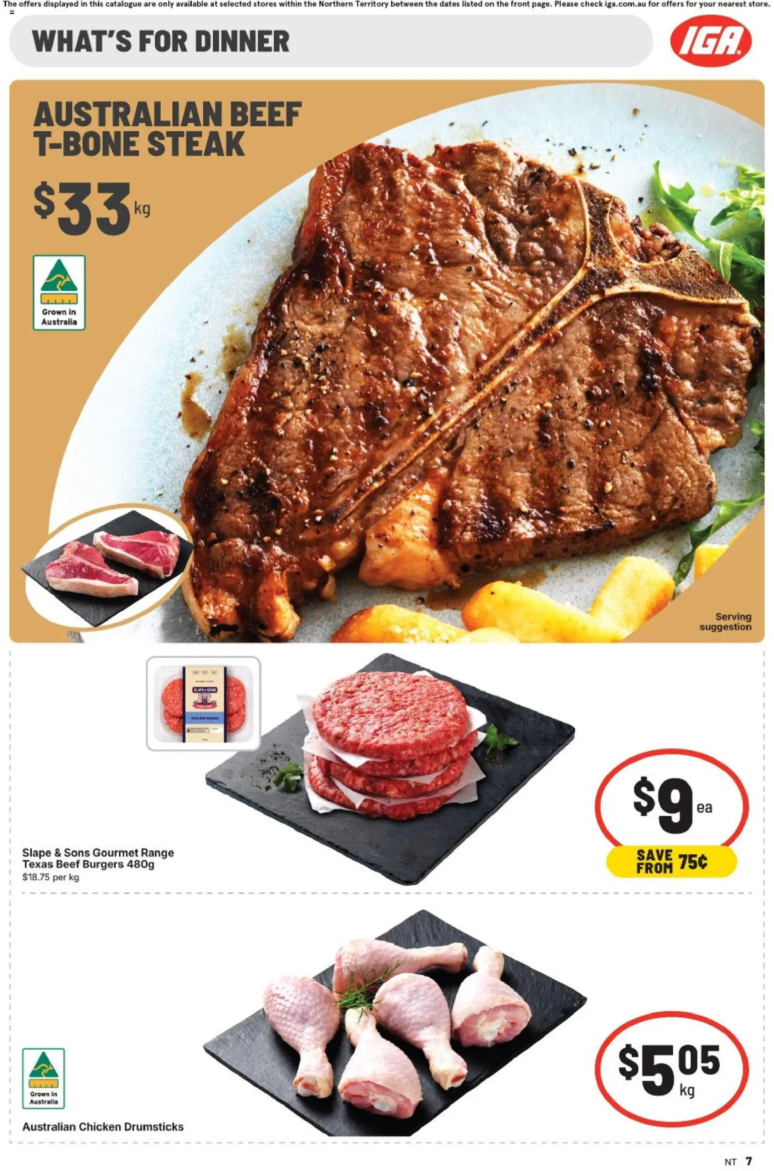 IGA catalogue - valid from 27.05.2026 | Page: 7 | Products: Chicken, Beef, Steak