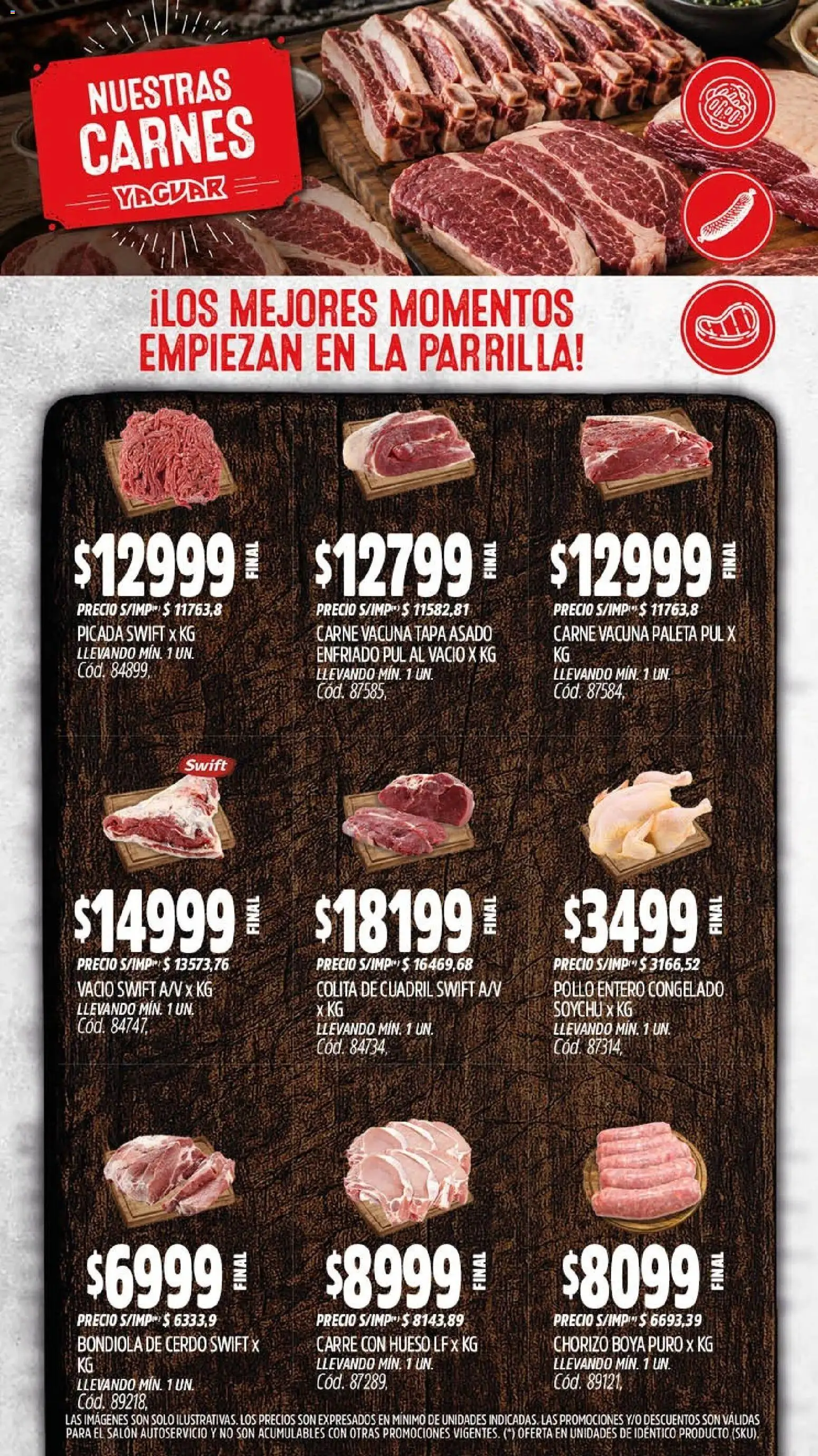 Yaguar - Oferta Semanal Jujuy │ válido desde el 10/08/2026 | Página: 8 | Productos: Pollo, Carne, Paleta, Chorizo
