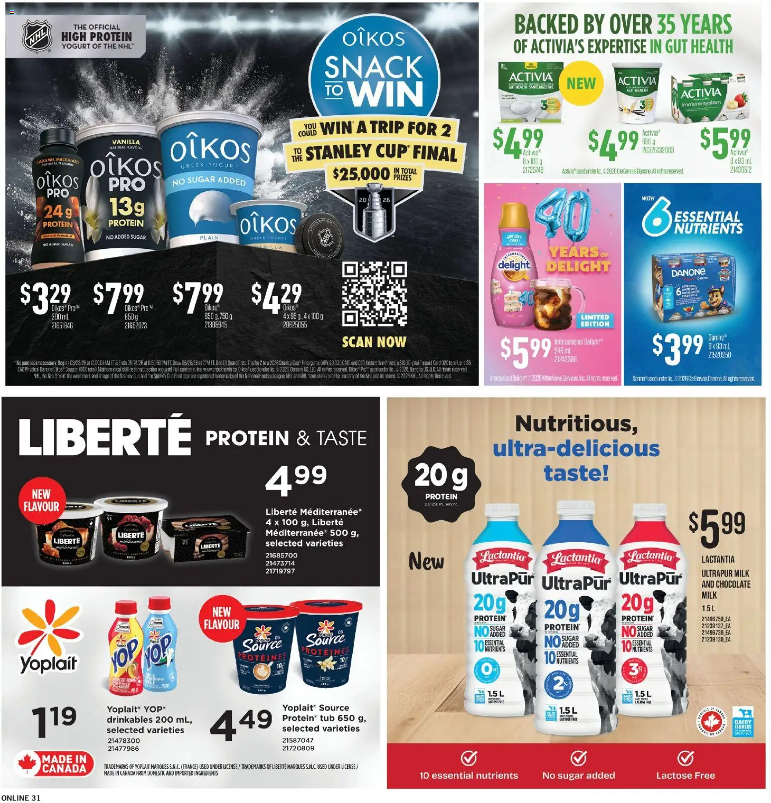 Fortinos flyer valid from 14.05.2026 | Page: 31 | Products: Game, Milk, Yogurt, Chocolate