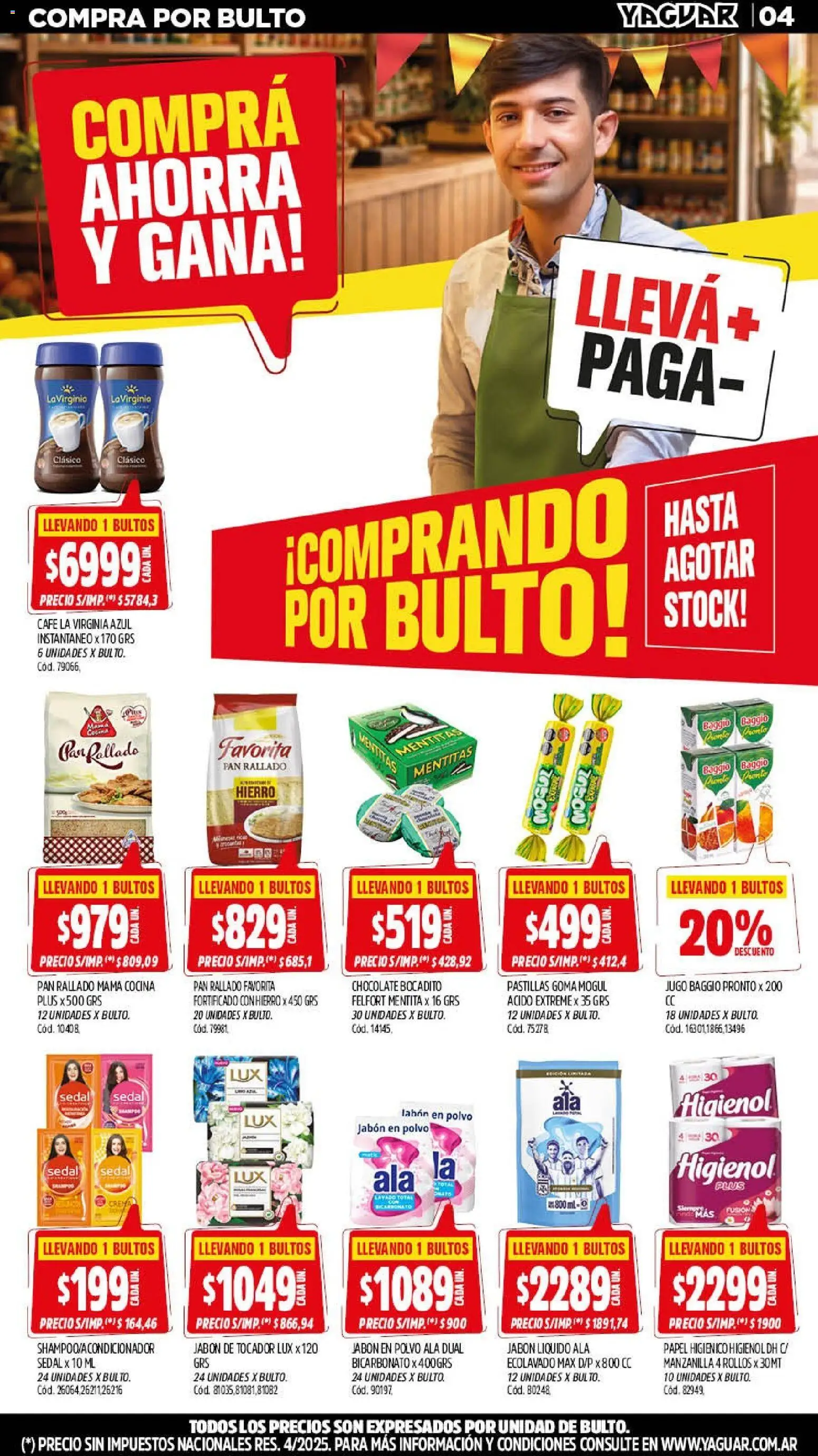 Yaguar - Oferta Semanal Chaco │ válido desde el 14/09/2026 | Página: 4 | Productos: Polvo, Jabón en polvo, Jugo, Pan rallado