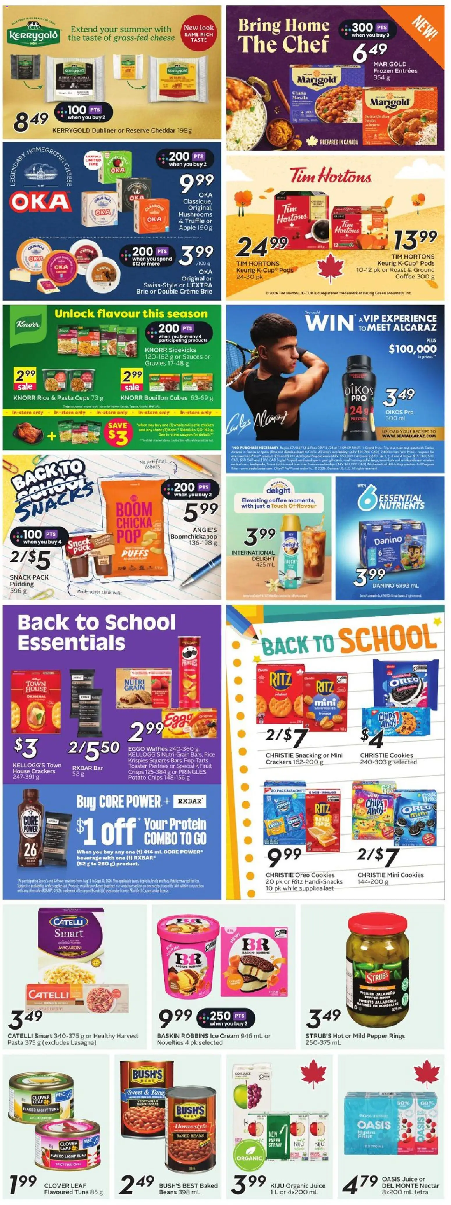 Sobeys flyer valid from Aug 13, 2026 | Page: 20 | Products: Cookies, Mushrooms, Beans, Coffee