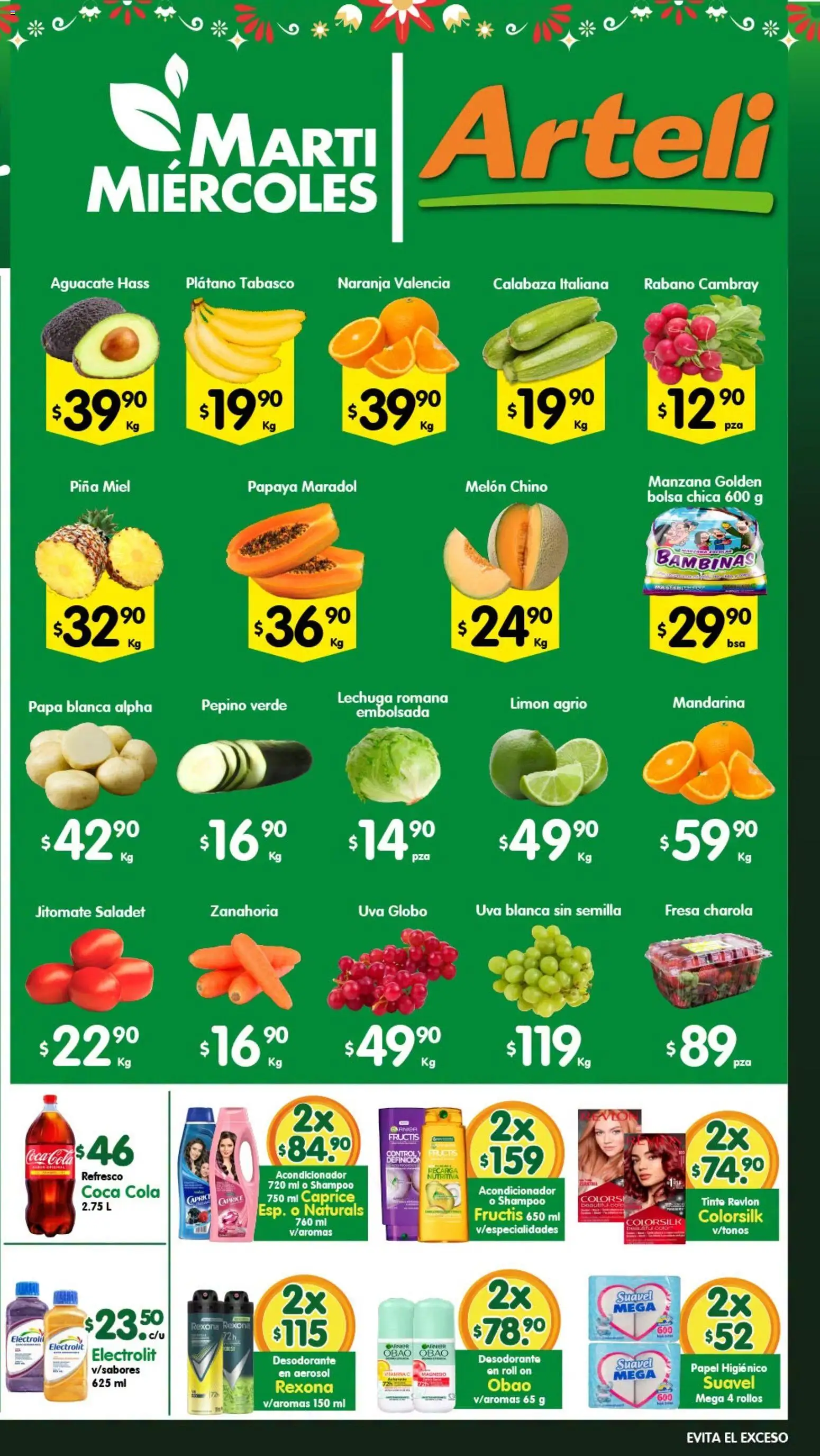 Nuevas ofertas de Arteli válidas en toda la República Mexicana desde el 15/09/2026. ¡Encuentra las mejores ofertas en Arteli folleto Express! | Página: 2 | Productos: Lechuga romana, Limón, Calabaza, Acondicionador