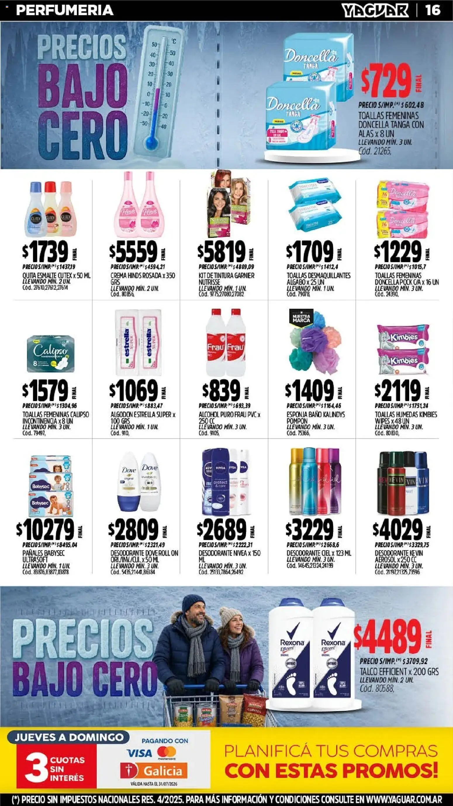 Yaguar - Oferta Semanal Chaco │ válido desde el 20/07/2026 | Página: 16 | Productos: Toallas, Tintura, Esponja, Pañales