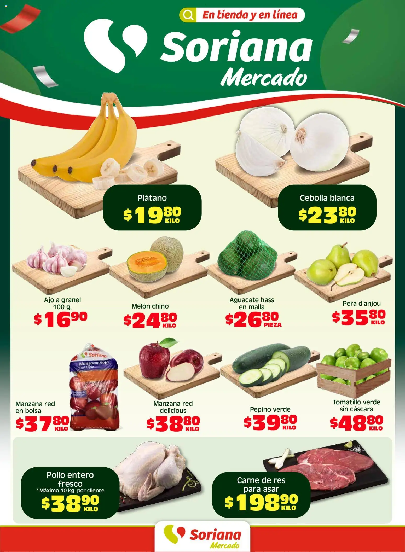 Nuevas ofertas de Soriana válidas en toda la República Mexicana desde el 01.05.2026. ¡Encuentra las mejores ofertas en Soriana Fin de Semana Mercado: Nuevo León! | Página: 1 | Productos: Pollo, Aguacate, Res, Malla