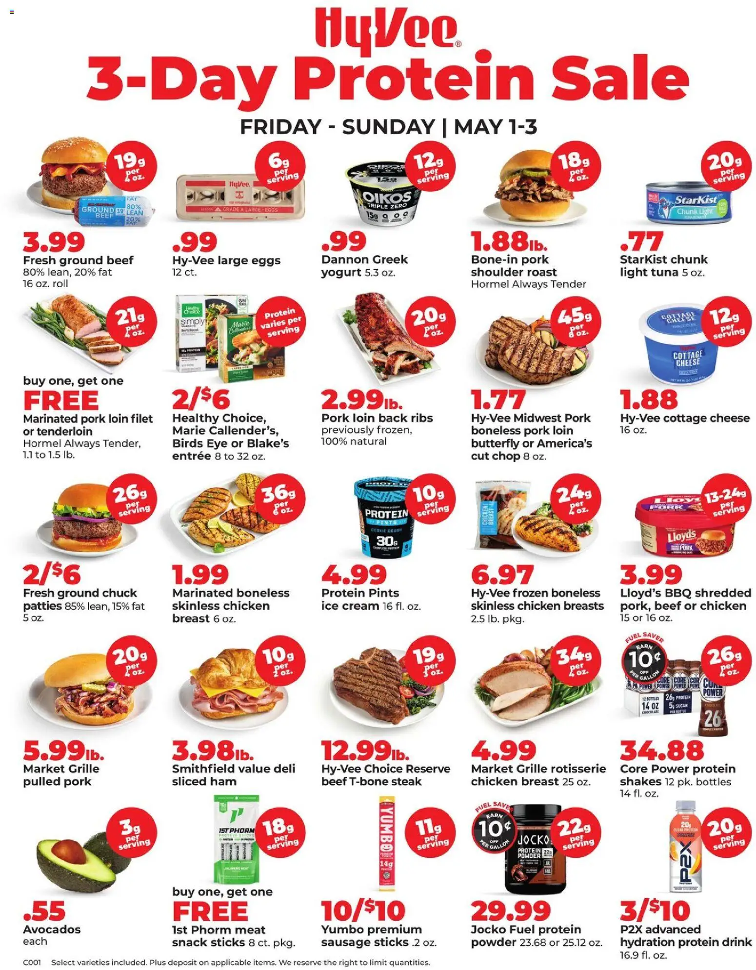 HyVee Special Sales - valid from 01.05.2026 | Page: 1 | Products: Chocolate, Ham, Beef, Cottage cheese