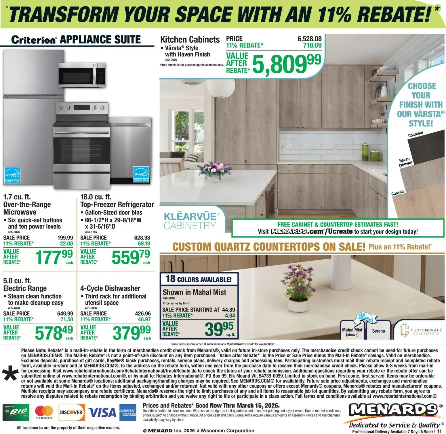 Menards Weekly Ad - valid from 04.03.2026 | Page: 17 | Products: Box, Date, Refrigerator, Dishwasher