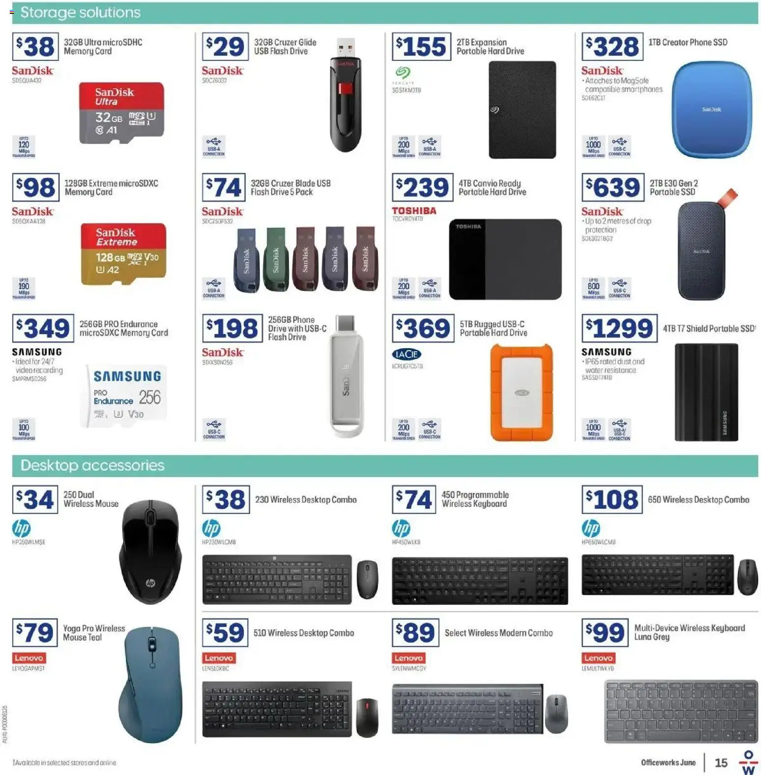 Officeworks catalogue - valid from 27.05.2026 | Page: 15 | Products: Accessories, Phone, Desktop, Memory card