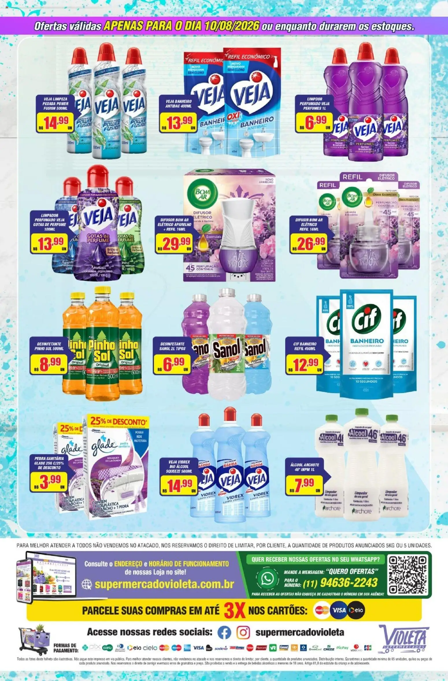 Violeta Supermercados Folheto - válido de 10/08/2026 | Página: 2 | Produtos: Perfume, Cloro, Álcool, Perfumes