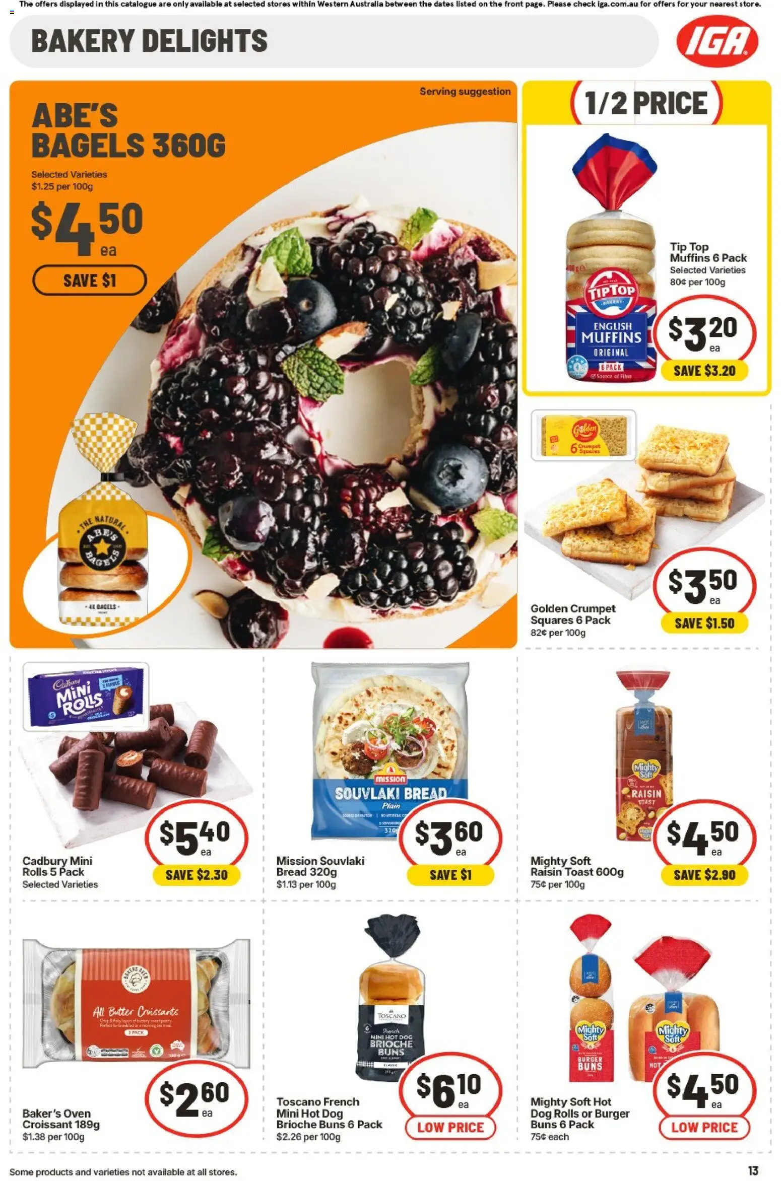 IGA catalogue - valid from 19/08/2026 | Page: 13 | Products: Brioche, Croissant, Muffins, Oven