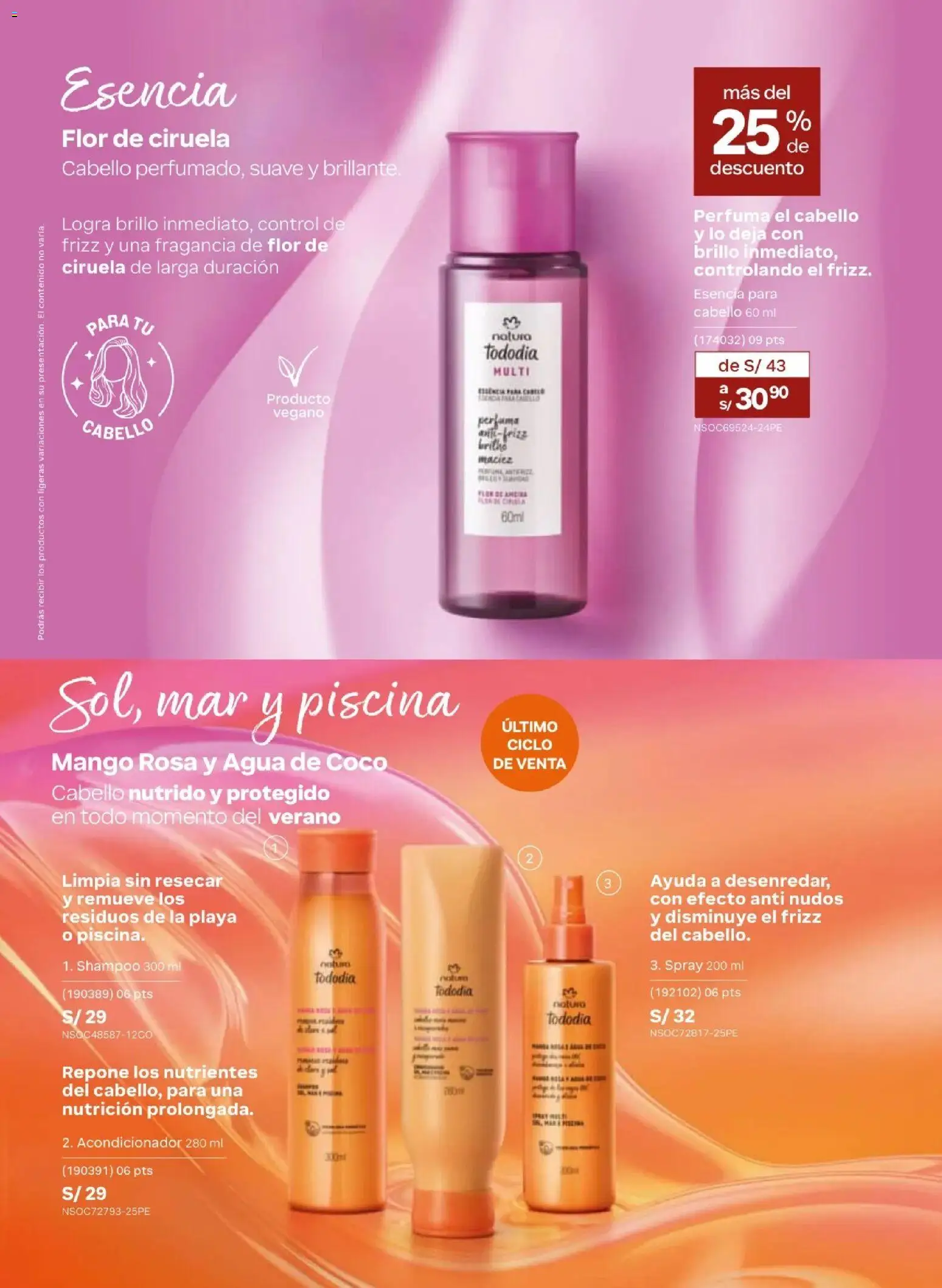 Catálogo Natura válido desde 31/03/2026 | Página: 132 | Productos: Shampoo, Piscina, Agua, Fragancia