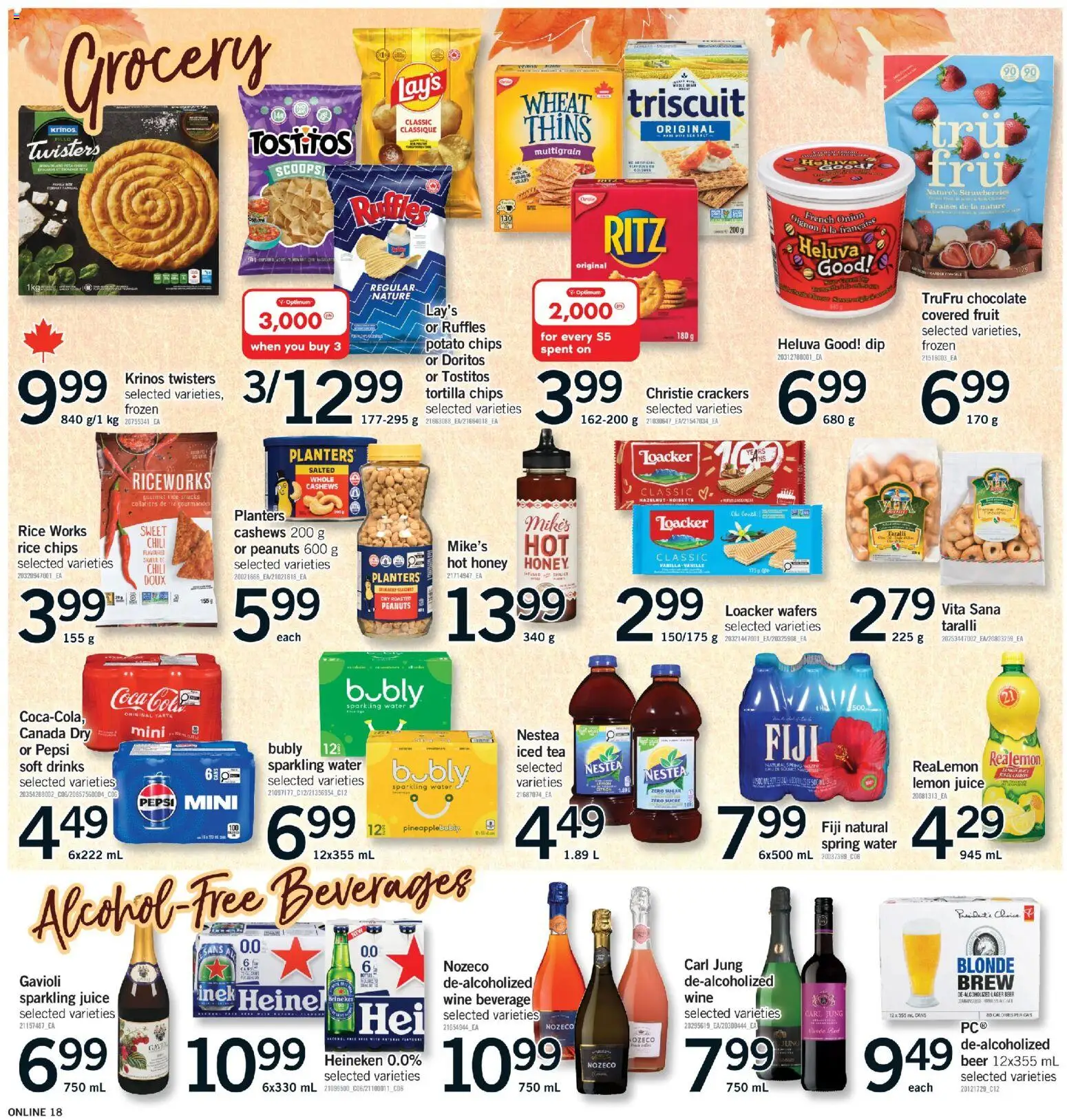 Fortinos flyer valid from Oct 1, 2026 | Page: 18 | Products: Fruit, Tortilla chips, Heineken, Honey