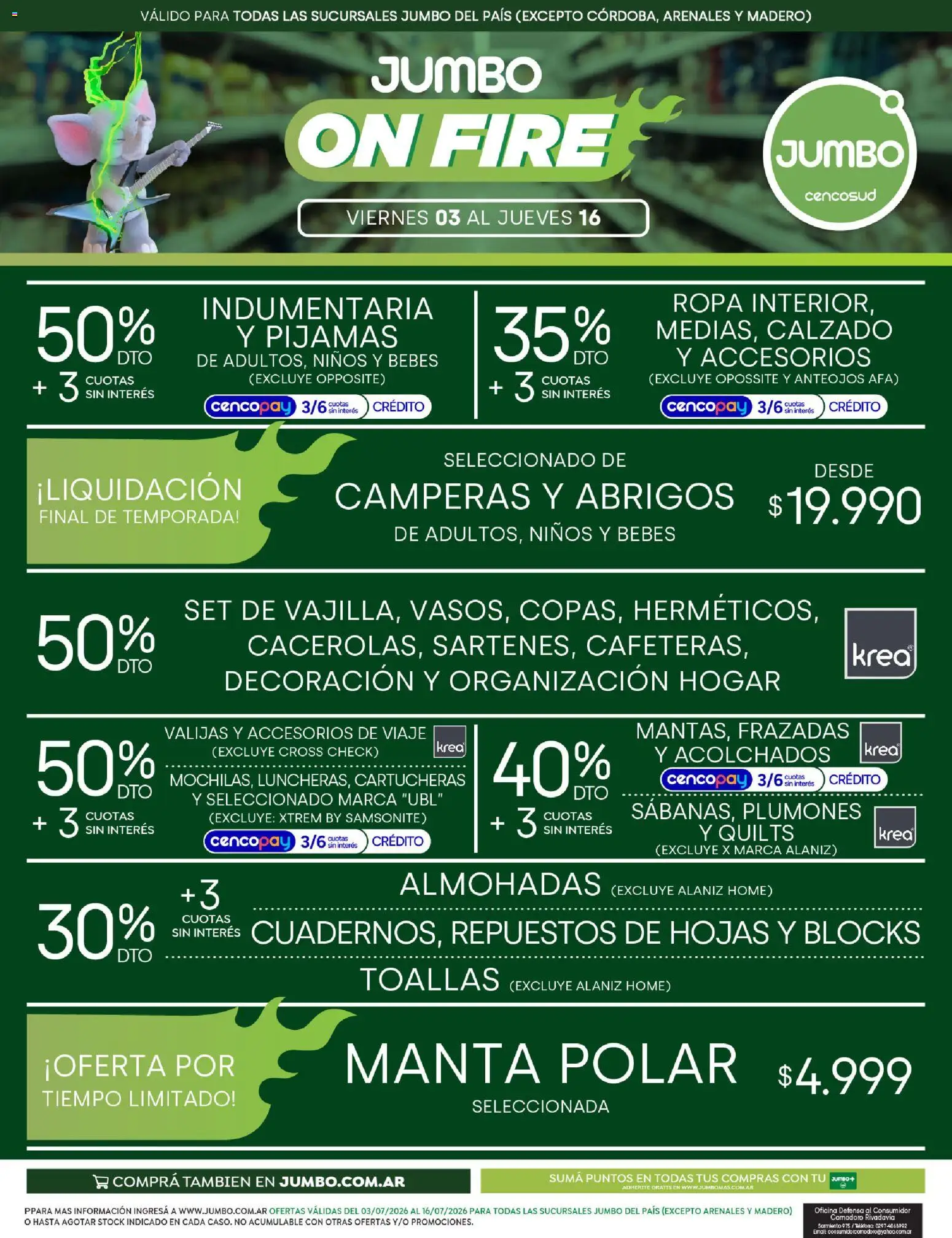 Jumbo - Electro y Hogar │ válido desde el 03/07/2026 | Página: 2 | Productos: Teléfono, Toallas, Ropa