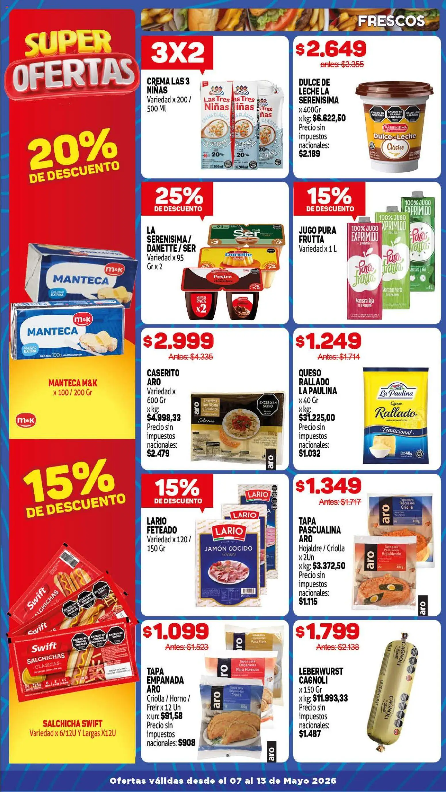 Makro Ofertas Volvete a Ilusionar │ válido desde el 07.05.2026 | Página: 3 | Productos: Leche, Jamón, Jugo, Crema