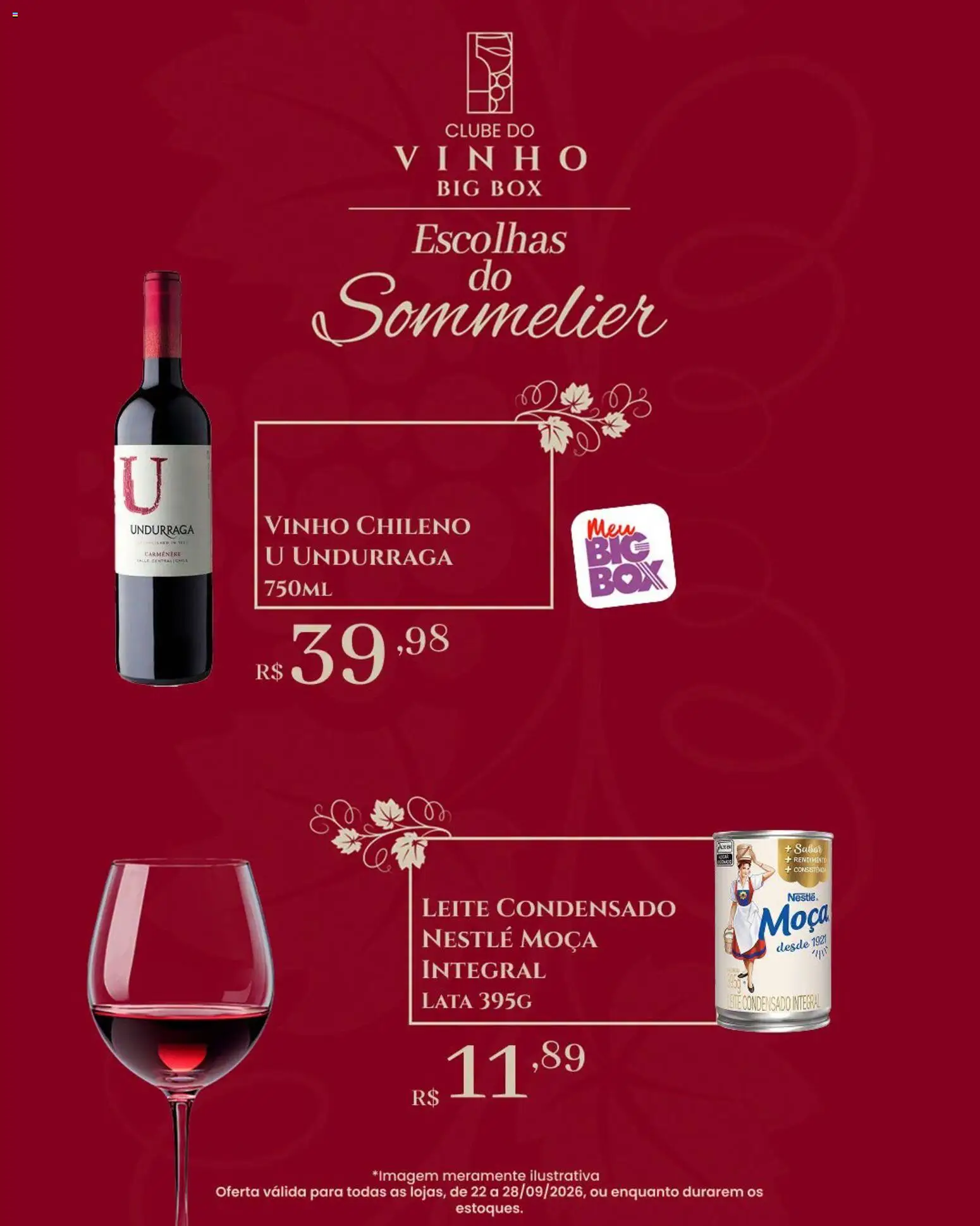 Big Box Folheto - válido de 22/09/2026 | Página: 8 | Produtos: Leite, Vinho, Leite condensado