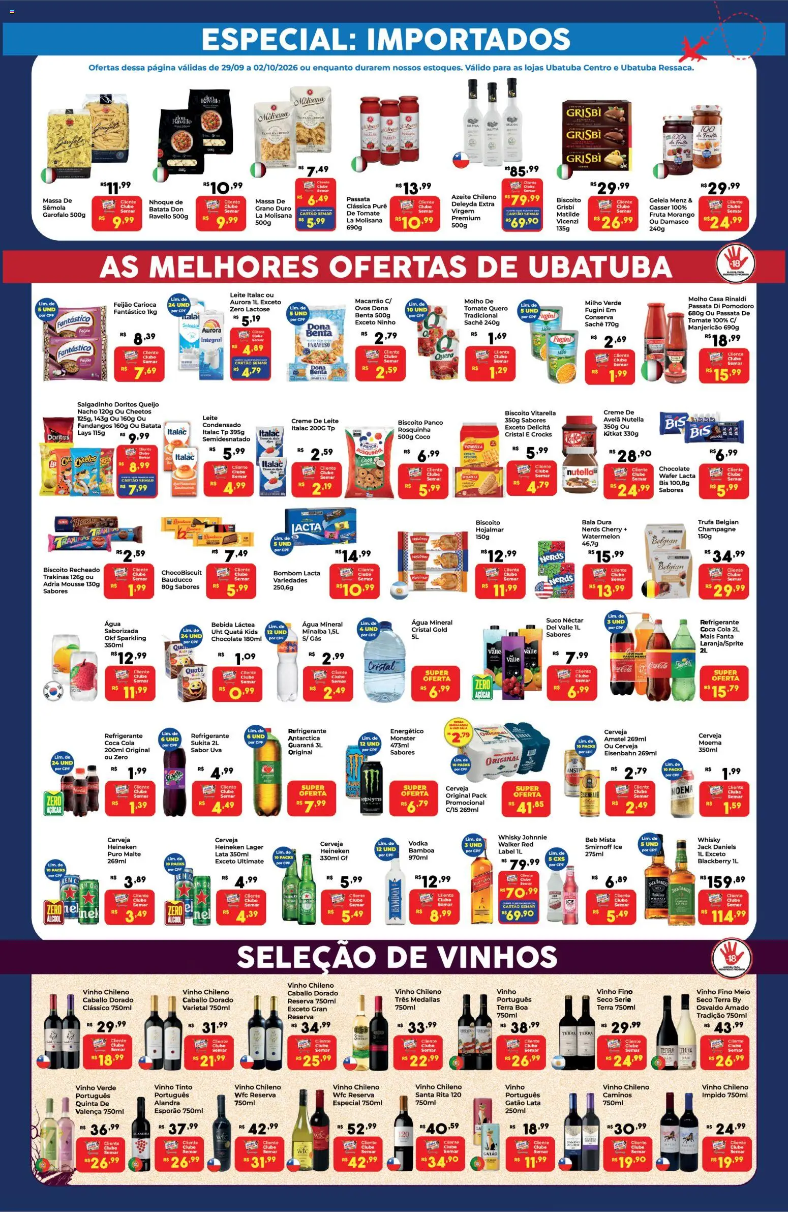 Semar Supermercado Folheto - válido de 29/09/2026 | Página: 2 | Produtos: Guaraná, Heineken, Creme de leite, Bombom