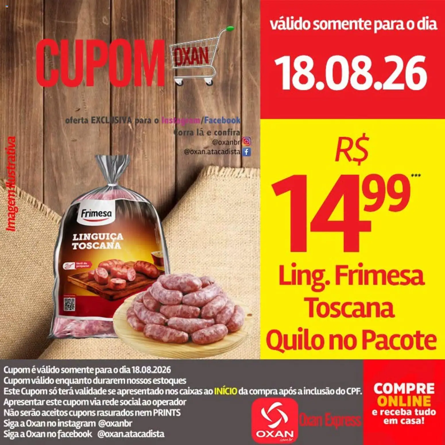 Oxan Atacadista Folheto - válido de 18/08/2026 | Página: 18 | Produtos: Linguiça