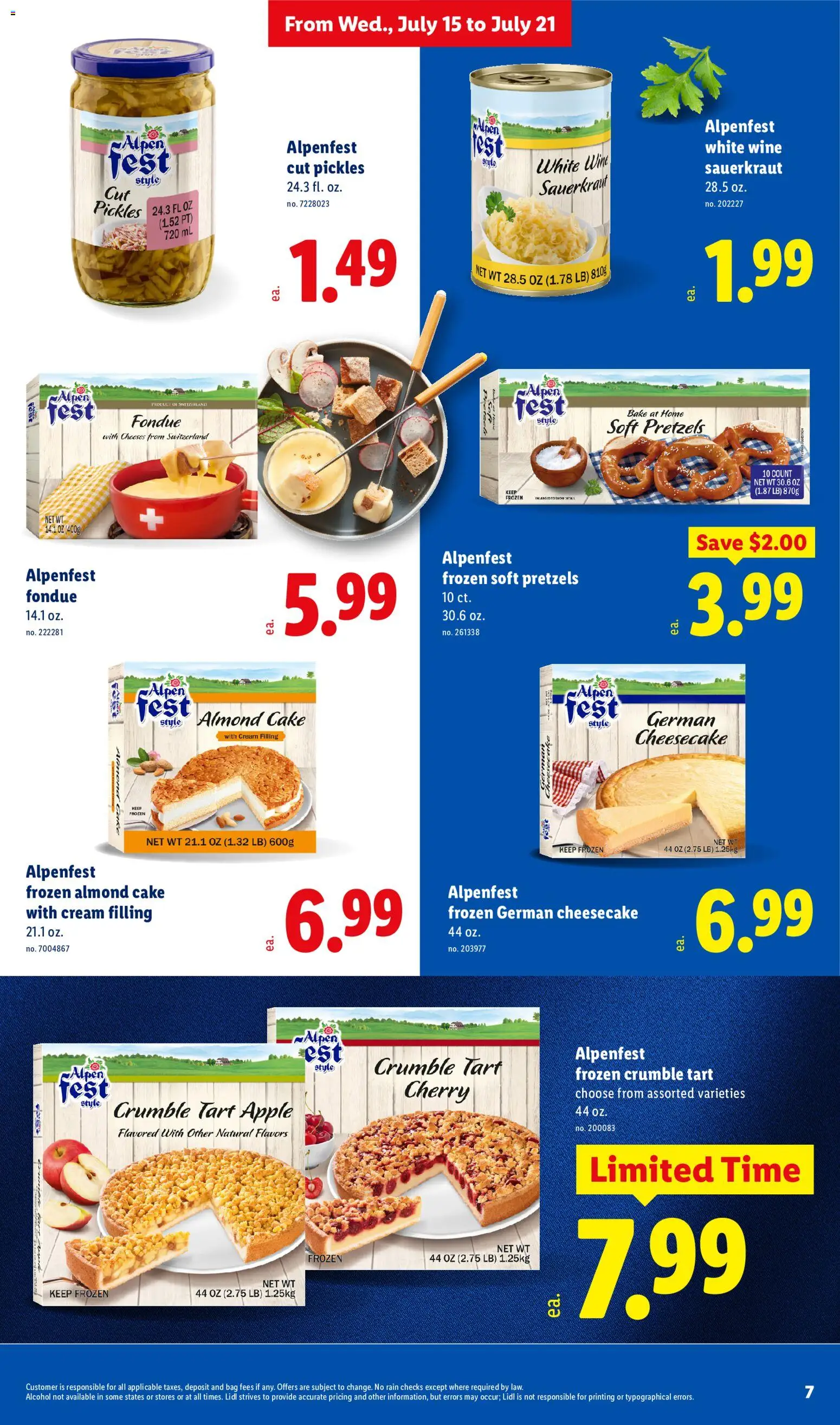 Lidl Weekly Ad - valid from 07/15/2026 | Page: 7 | Products: Wine, Cream, Cheesecake, Bag