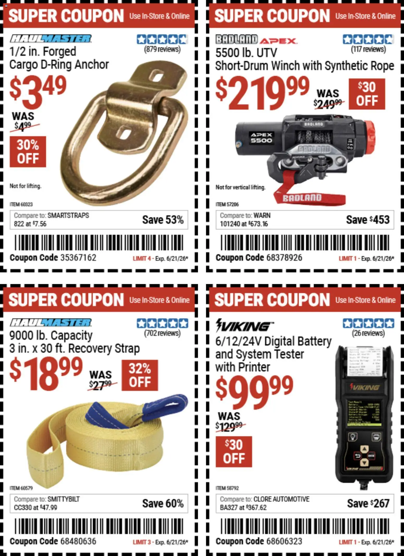 Harbor Freight Weekly Ad - valid from 08.06.2026 | Page: 19 | Products: Battery, Anchor, Printer