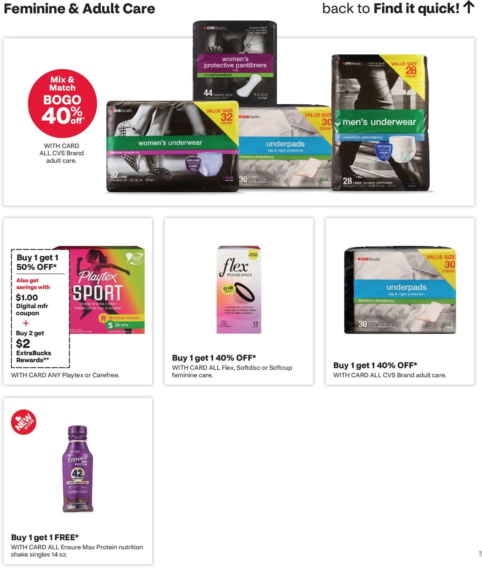 CVS Pharmacy Weekly Ad - MI - valid from 07.06.2026 | Page: 9 | Products: Milk, Chocolate, Pads, Underwear