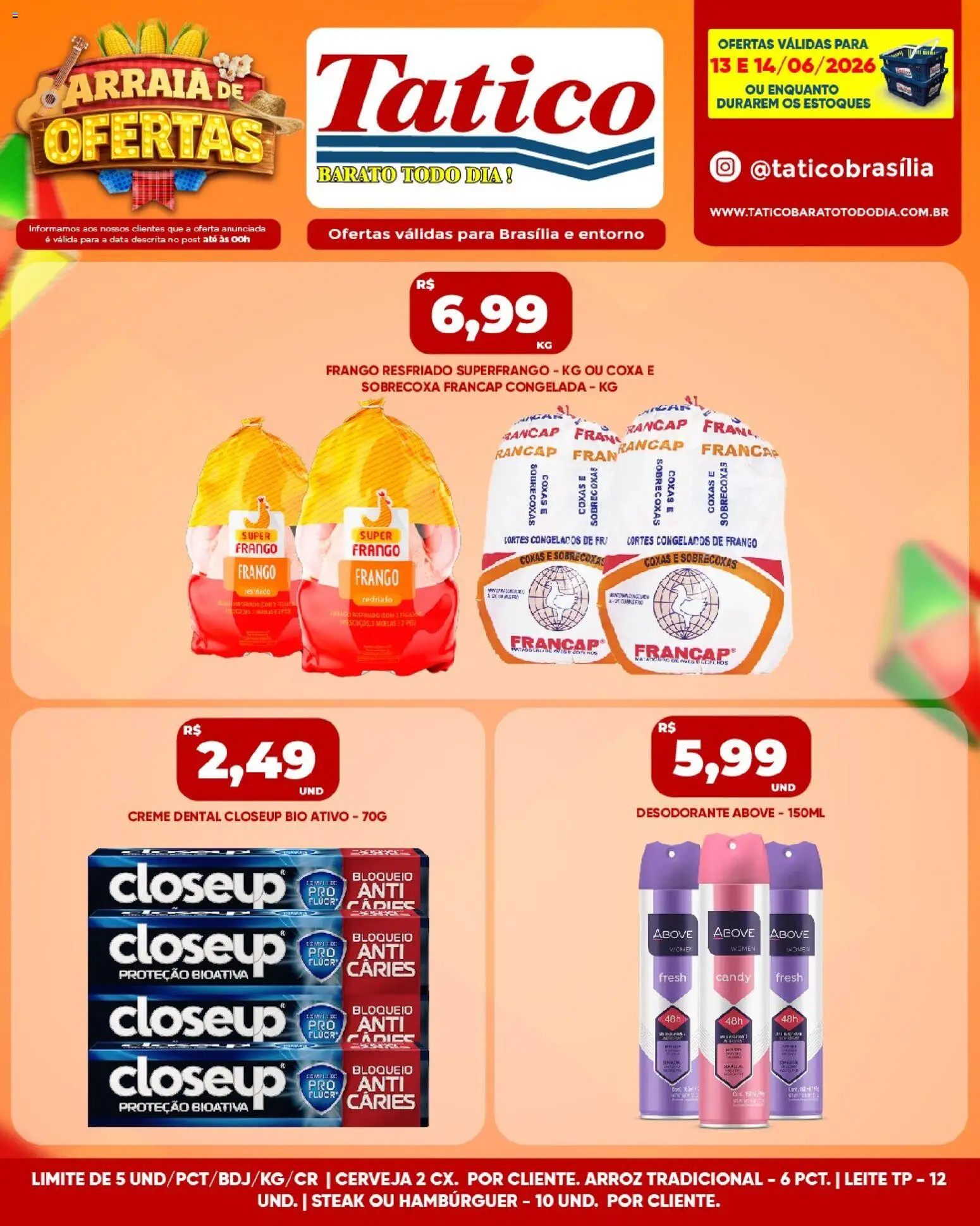 Tatico Folheto - válido de 13.06.2026 | Página: 2 | Produtos: Leite, Cerveja, Creme, Hambúrguer