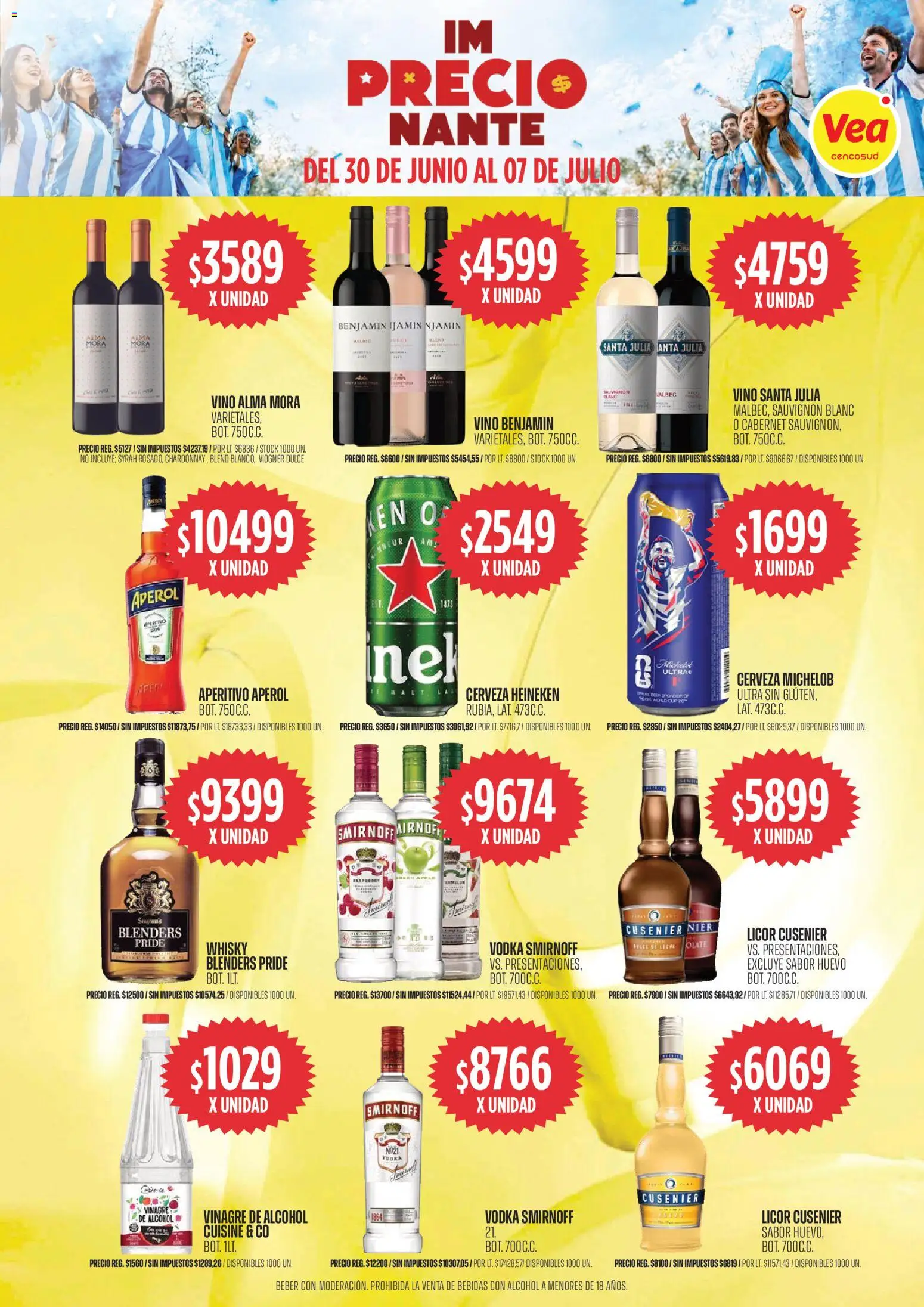 Vea -  Cuyo y Patagonia │ válido desde el 30/06/2026 | Página: 12 | Productos: Whisky, Vinagre, Huevo, Cerveza