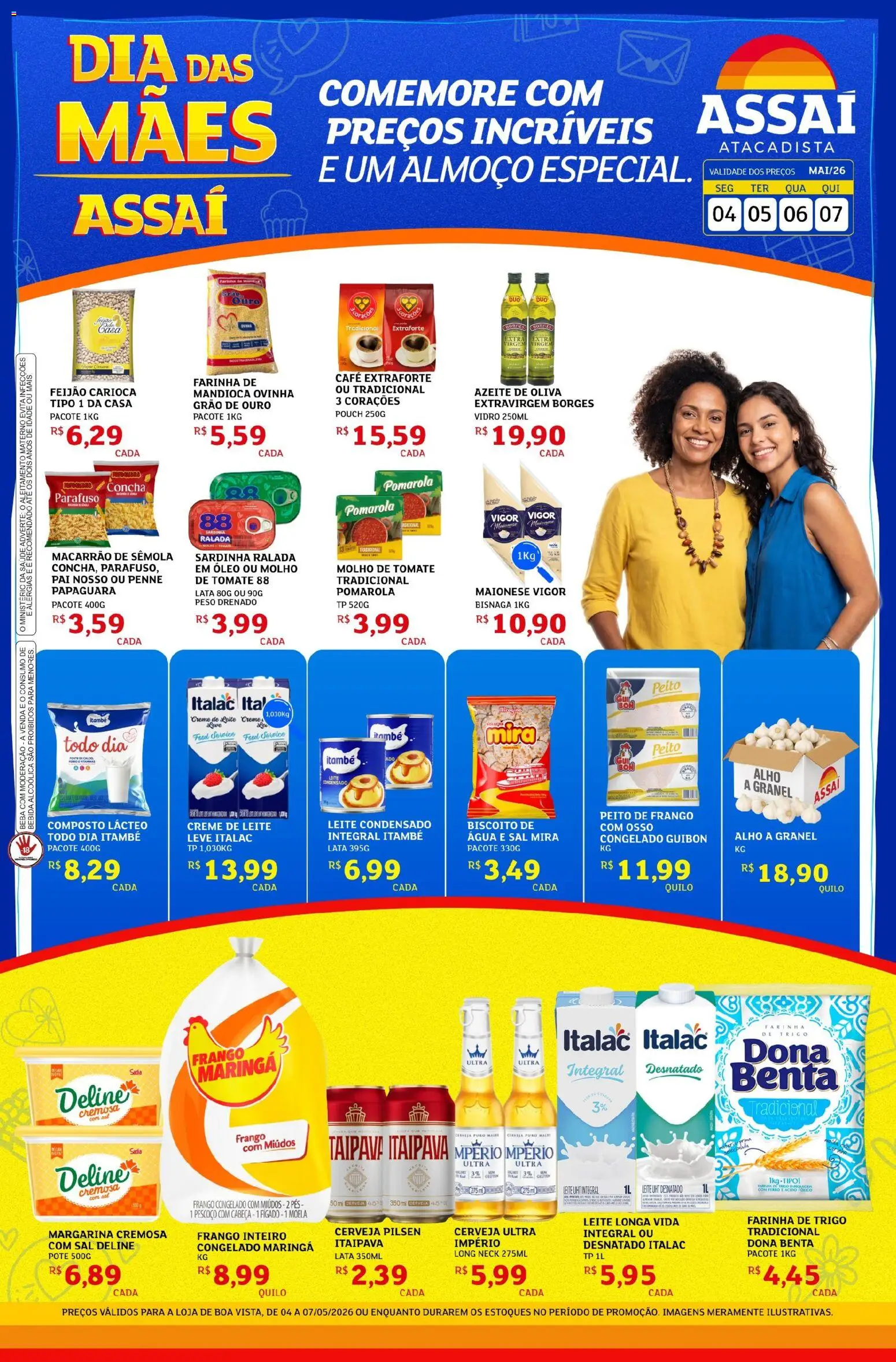 Assaí Atacadista Folheto - válido de 04.05.2026 | Página: 1 | Produtos: Alho, Moela, Leite condensado, Peito de frango