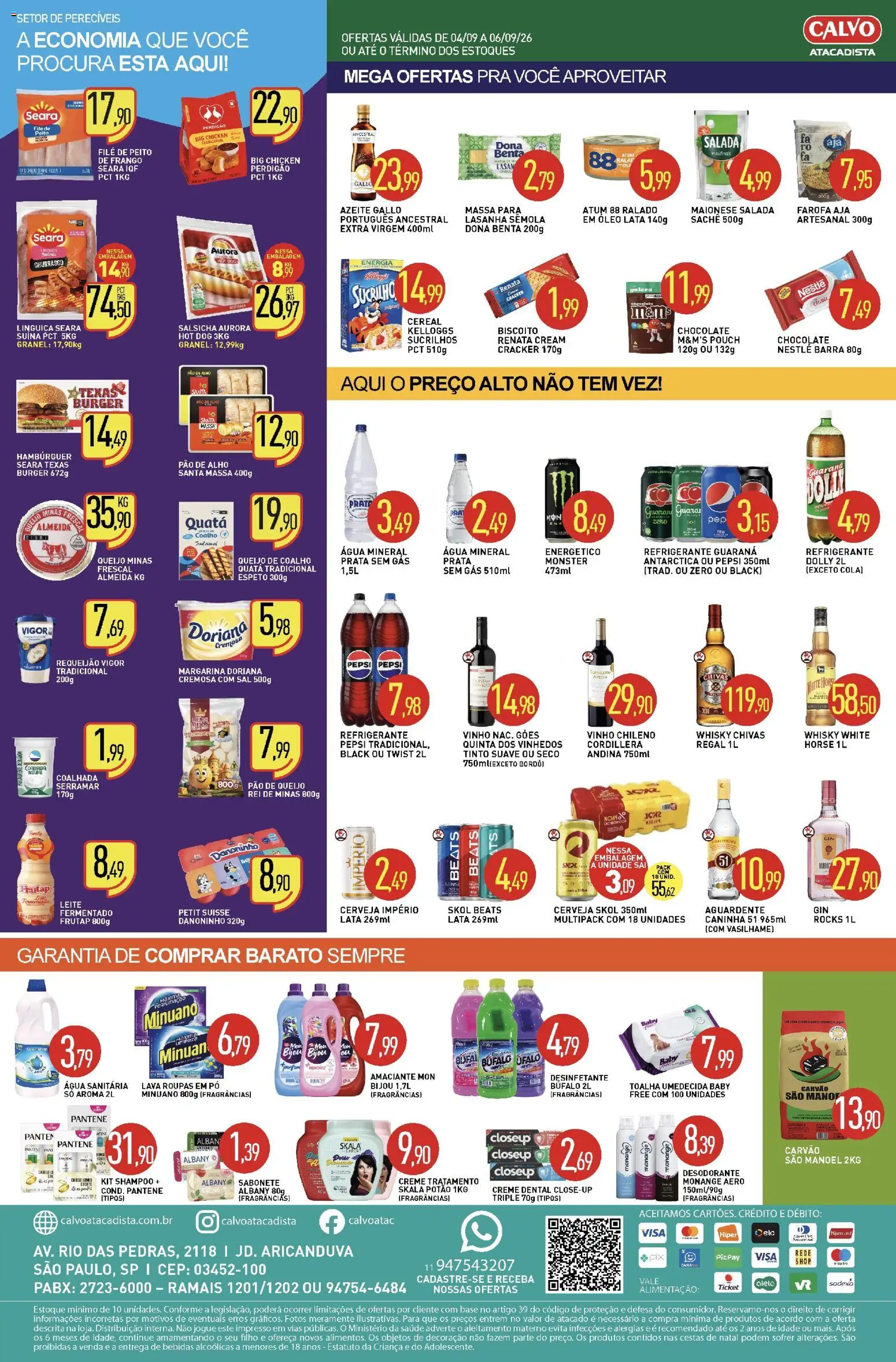 Calvo Atacadista Folheto - válido de 04/09/2026 | Página: 2 | Produtos: Whisky, Base, Sucrilhos, Hambúrguer