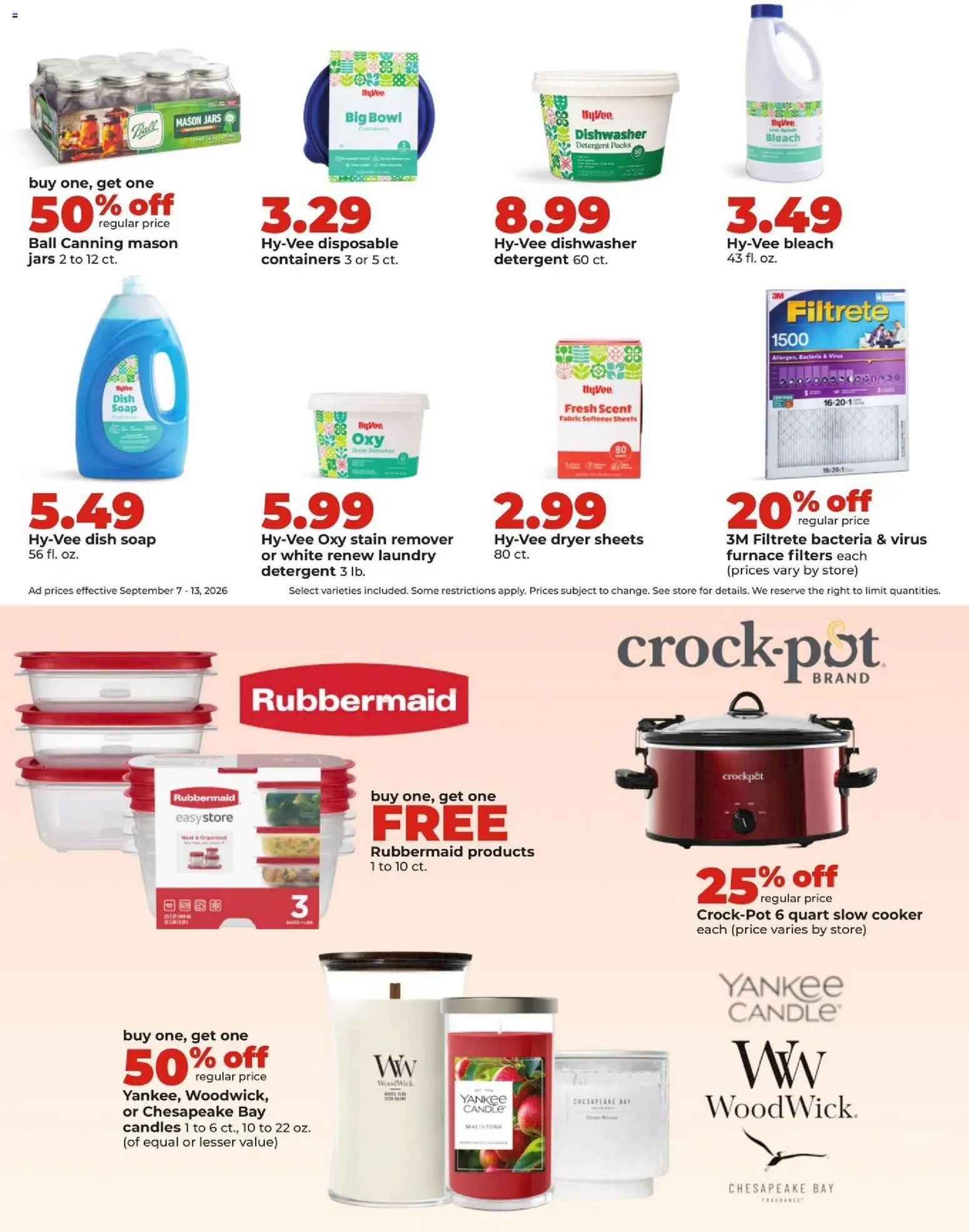 HyVee Weekly Ad - valid from 09/07/2026 | Page: 42 | Products: Soap, Stain remover, Dryer, Dishwasher