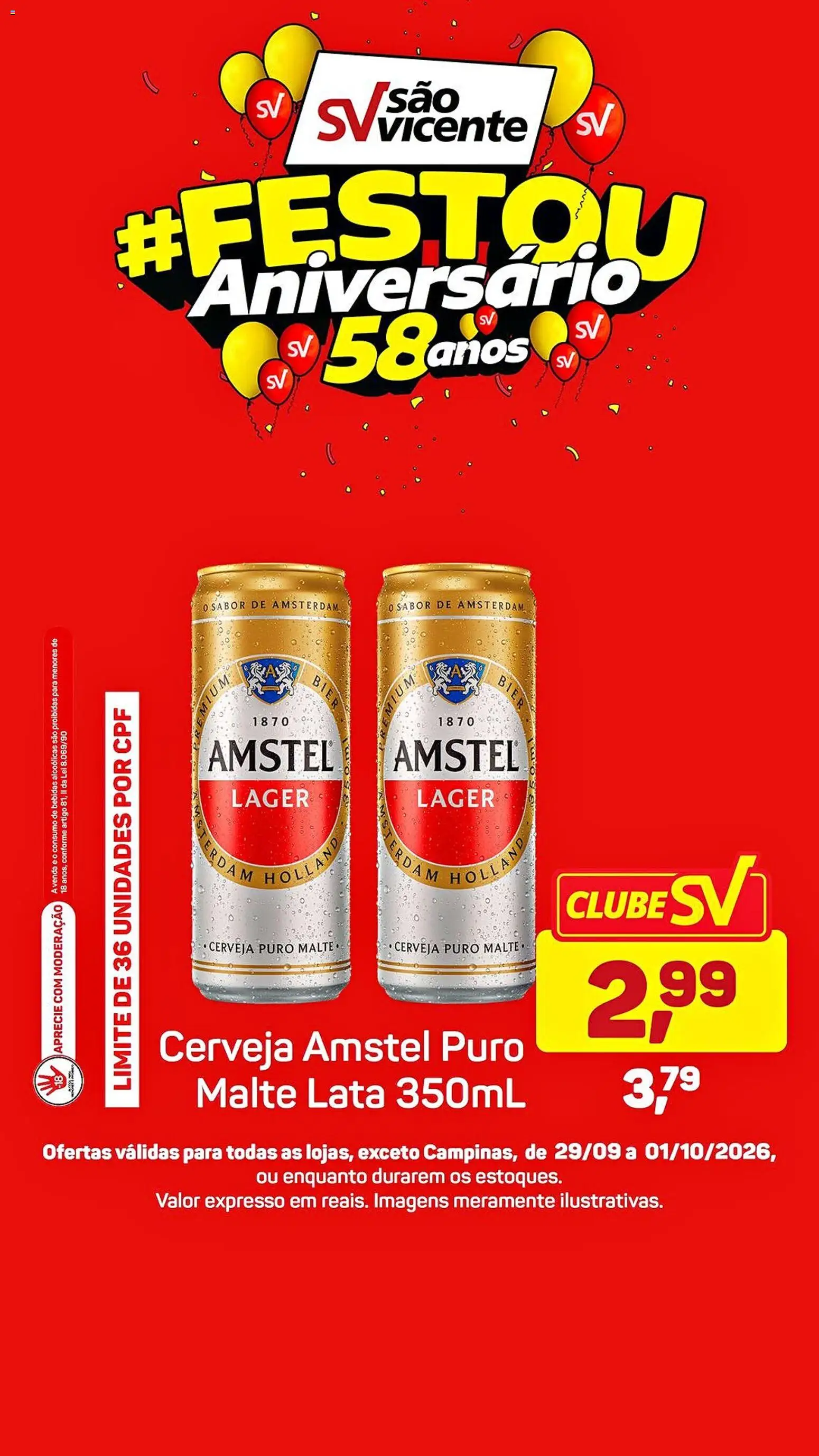 Supermercados São Vicente Folheto - válido de 29/09/2026 | Página: 9 | Produtos: Bebidas, Cerveja