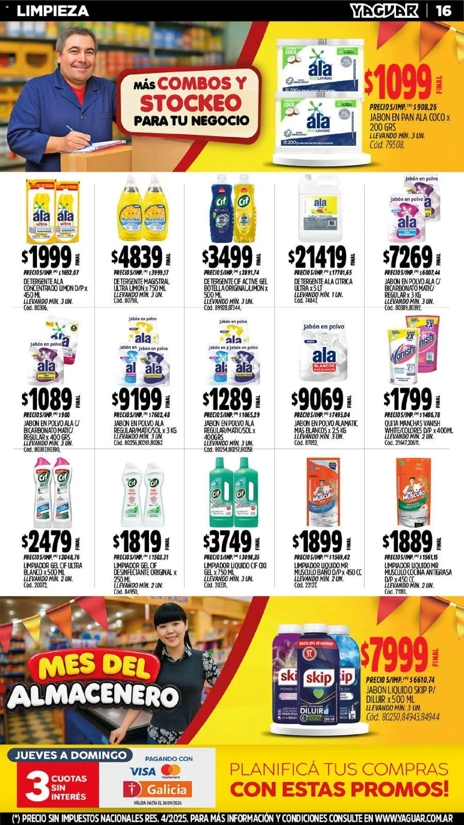 Yaguar - Oferta Semanal Jujuy │ válido desde el 14/09/2026 | Página: 15 | Productos: Cocina, Jabón en polvo, Limón, Pan
