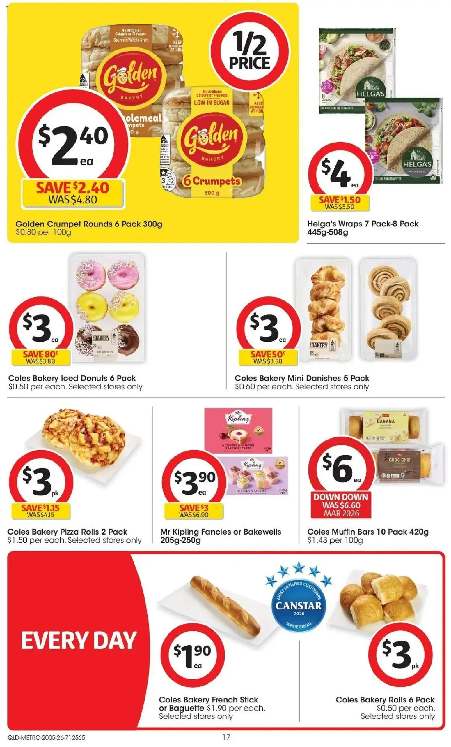 Coles catalogue - valid from 19.05.2026 | Page: 17 | Products: Donuts, Pizza, Sugar, Bakery