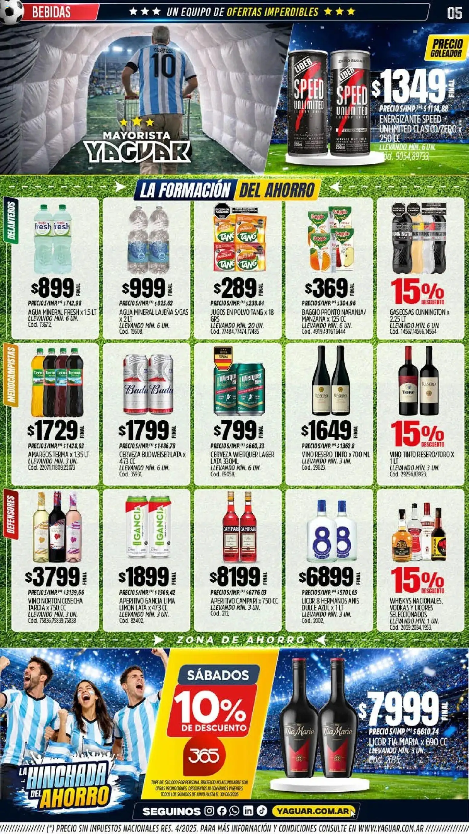 Yaguar - Oferta Semanal General Roca │ válido desde el 15/06/2026 | Página: 5 | Productos: Polvo, Manzana, Agua, Vino