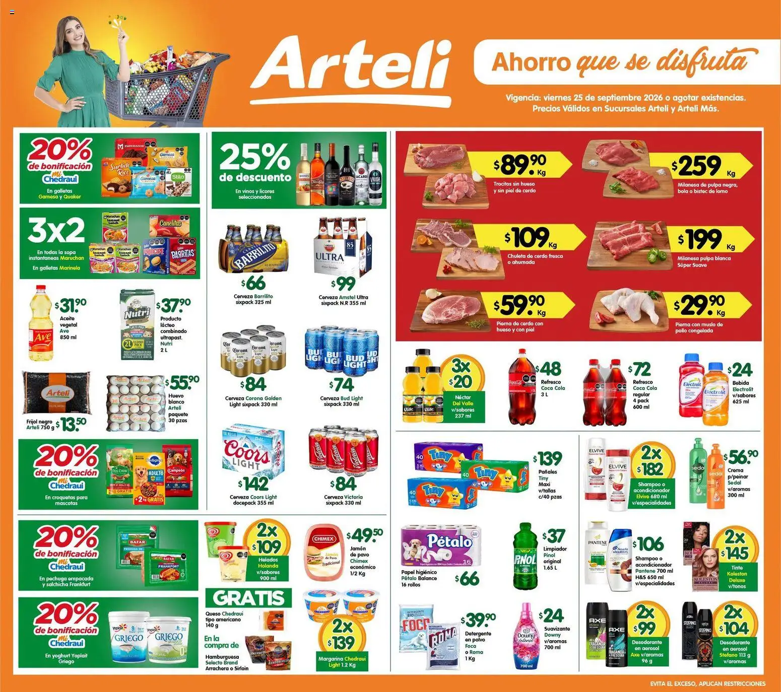 Nuevas ofertas de Arteli válidas en toda la República Mexicana desde el 25/09/2026. ¡Encuentra las mejores ofertas en Arteli folleto Tuxpan! | Página: 1 | Productos: Refresco, Limpiador, Pavo, Shampoo