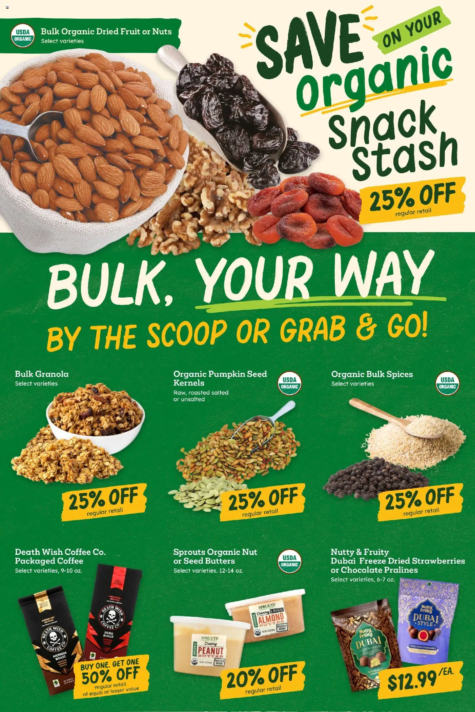 Sprouts Weekly Ad - valid from 09/30/2026 | Page: 10 | Products: Dried fruit, Butter, Coffee, Strawberries