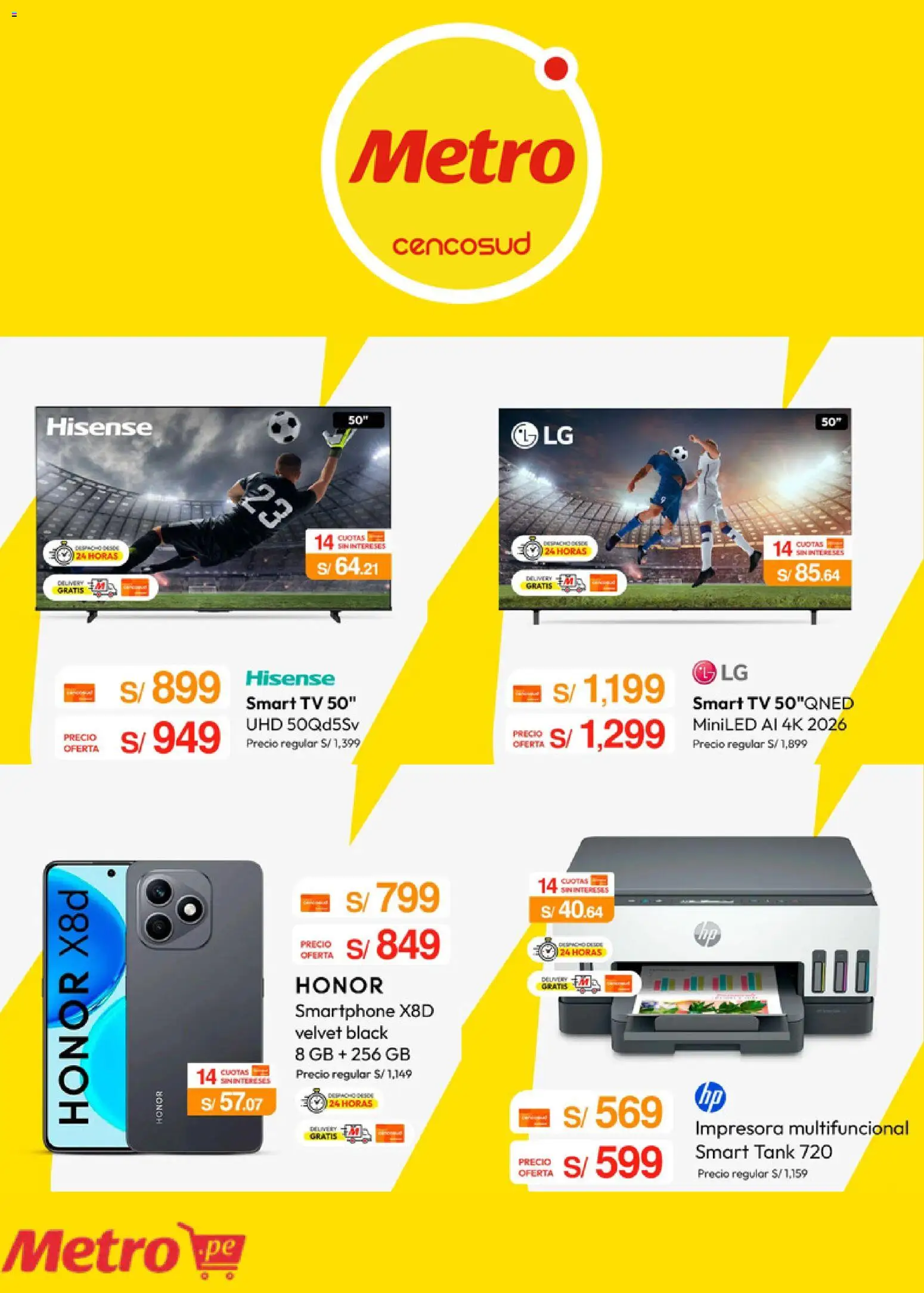 Catálogo Metro válido desde 17/07/2026 | Página: 4 | Productos: Smartphone, Impresora